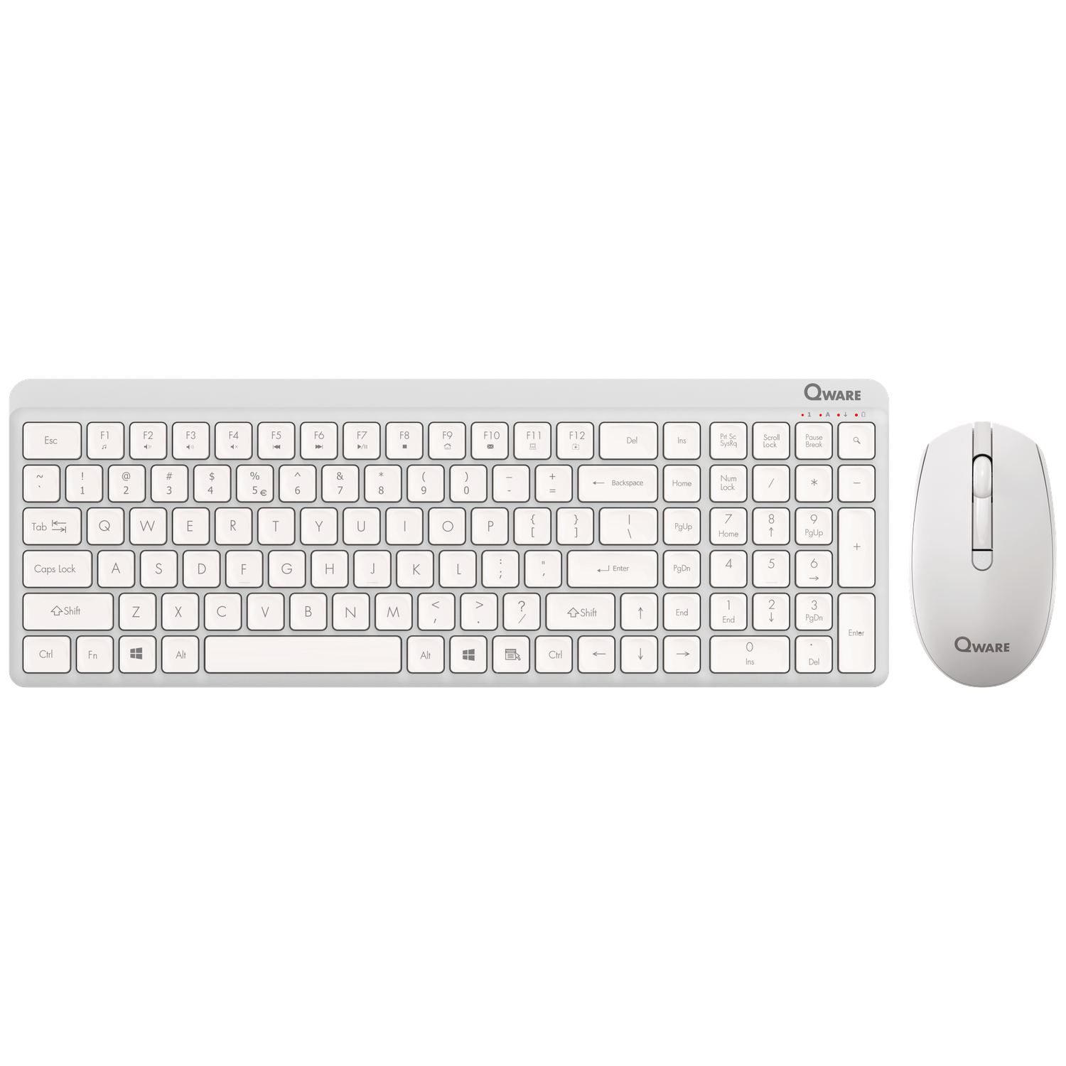 Qware Combo Toledo Draadloos Toetsenbord En Muis Qwerty White