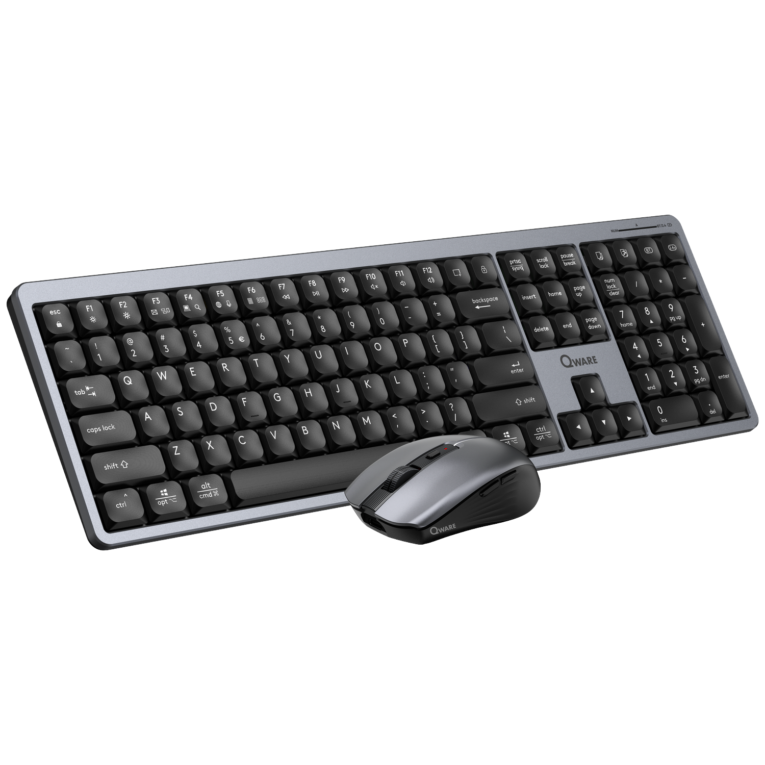 Qware Combo Stockton Sb Draadloos Toetsenbord En Muis Qwerty Zwart Zilver