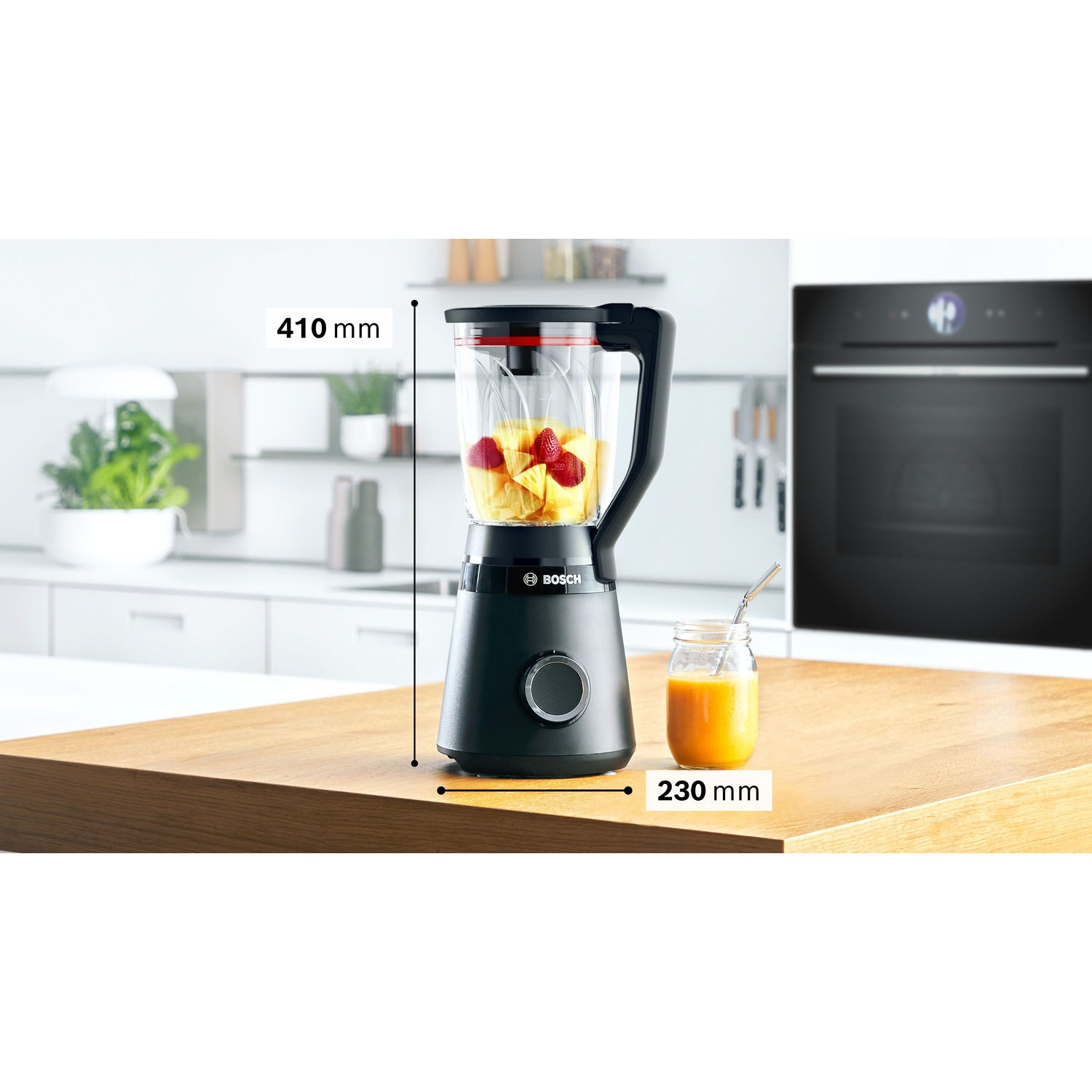 FRULLATORE BOSCH MMB4151B, Potenza 1200 W, Caraffa da 1.5 l, 2 velocità, Tritan, Lama a 4 ali in acciaio inox, Acciaio inox, Nero