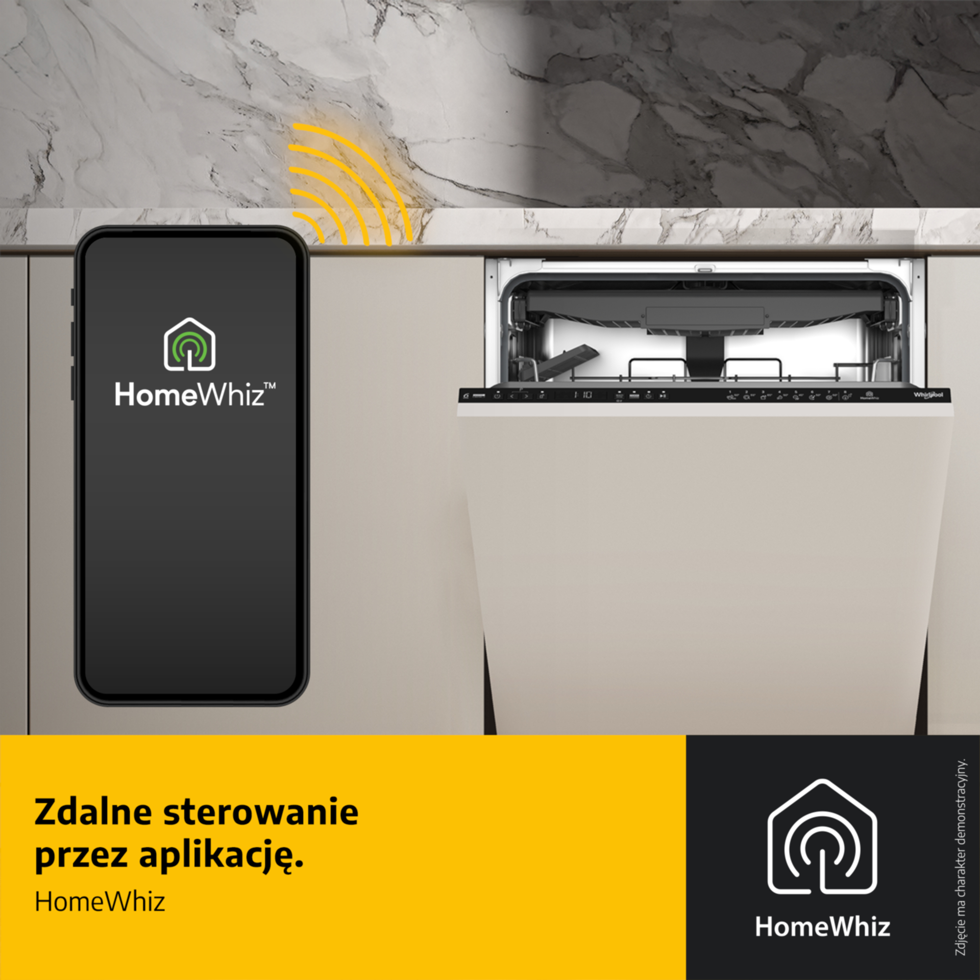 Zmywarka WHIRLPOOL WH6ITB14B1N6LWS PowerClean Pro Autootwieranie drzwi Zdalne sterowanie Zawiasy ślizgowe 14kpl. 60cm