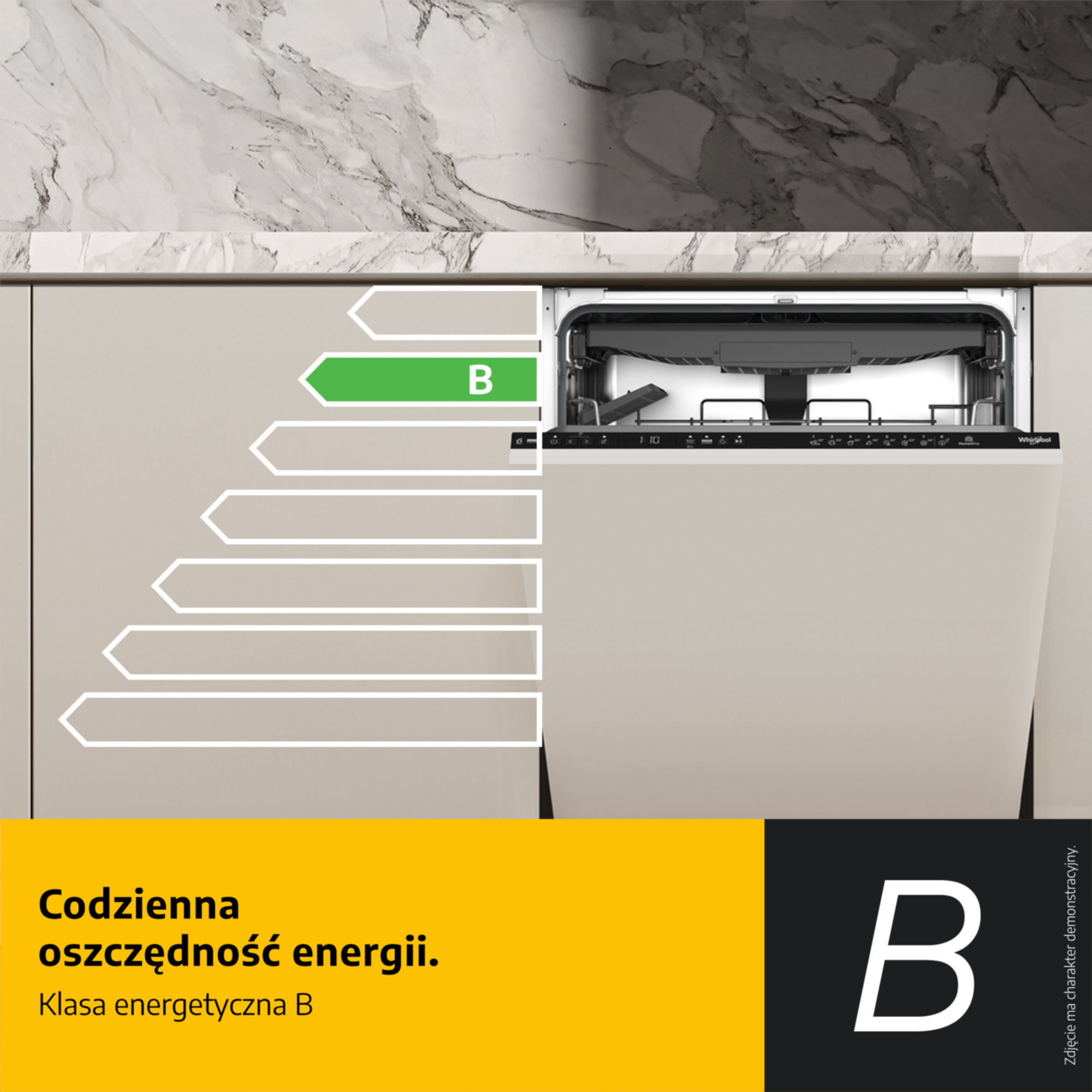 Zmywarka WHIRLPOOL WH6ITB14B1N6LWS PowerClean Pro Autootwieranie drzwi Zdalne sterowanie Zawiasy ślizgowe 14kpl. 60cm