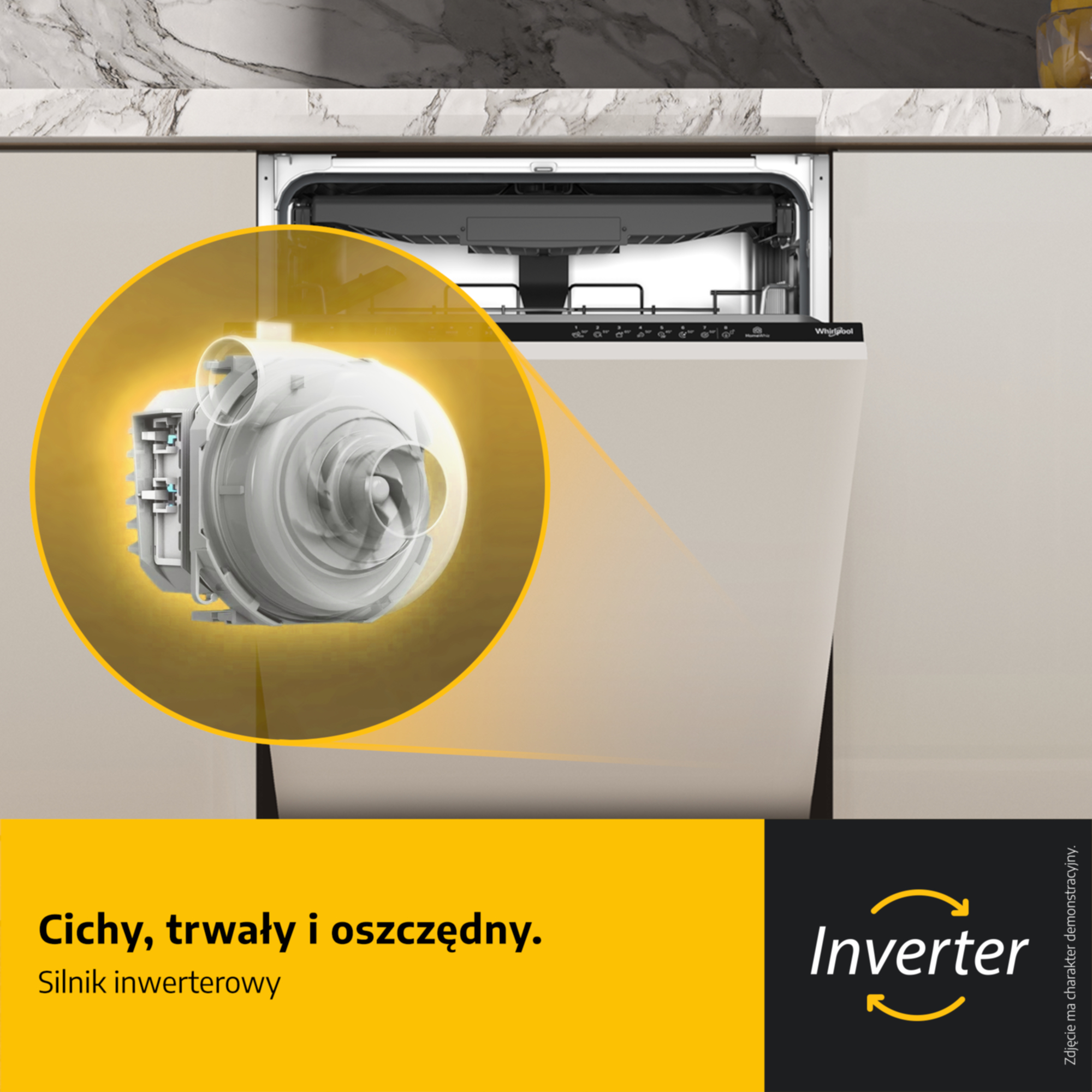 Zmywarka WHIRLPOOL WH6ITB14B1N6LWS PowerClean Pro Autootwieranie drzwi Zdalne sterowanie Zawiasy ślizgowe 14kpl. 60cm