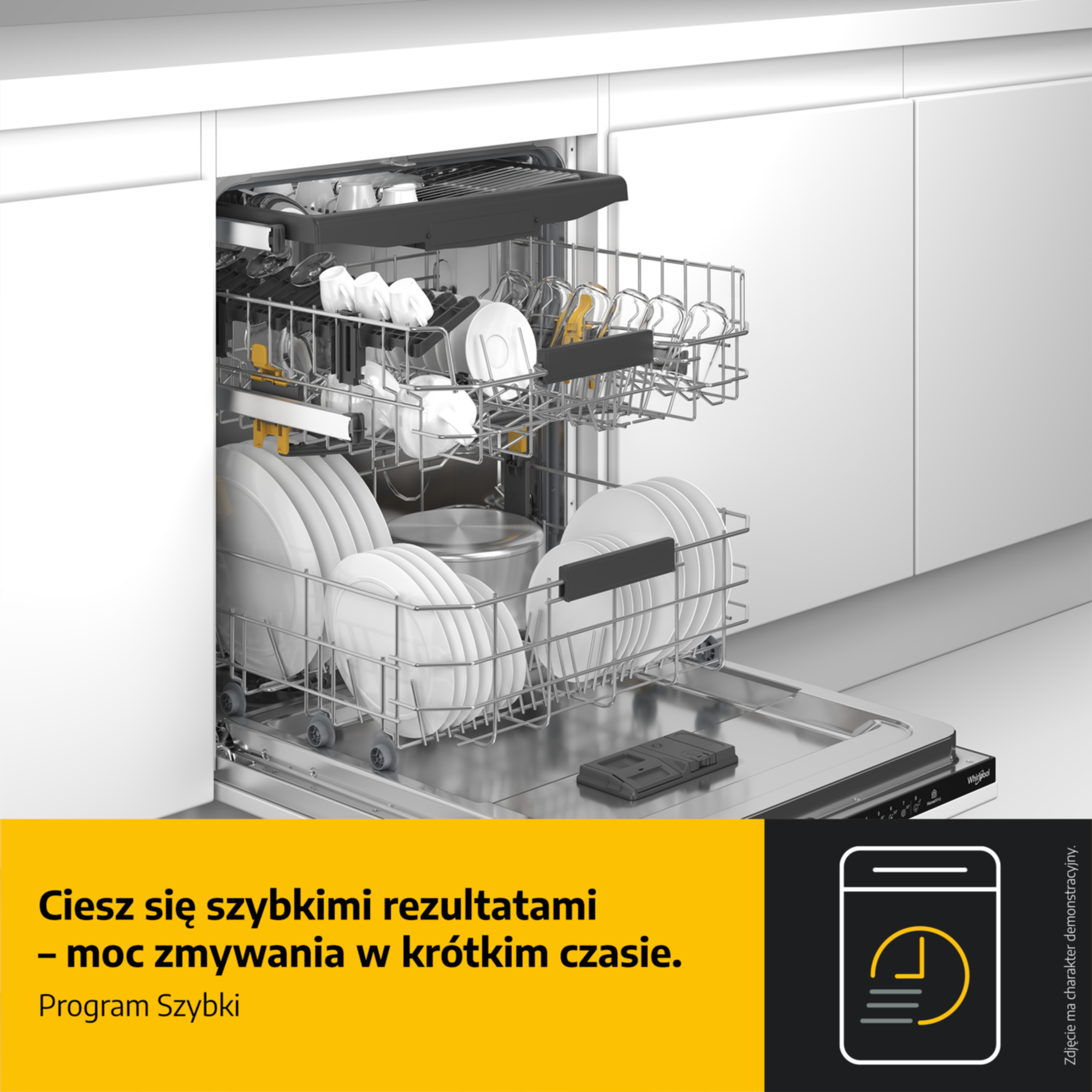 Zmywarka WHIRLPOOL WH6ITB14B1N6LWS PowerClean Pro Autootwieranie drzwi Zdalne sterowanie Zawiasy ślizgowe 14kpl. 60cm
