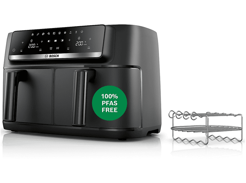 BOSCH MAFD440B1 FRIGGITRICE AD ARIA, capacità 4,5 l, Max potenza 2500 W, 6 programmi, da 40 °C a 230 °C, Nero