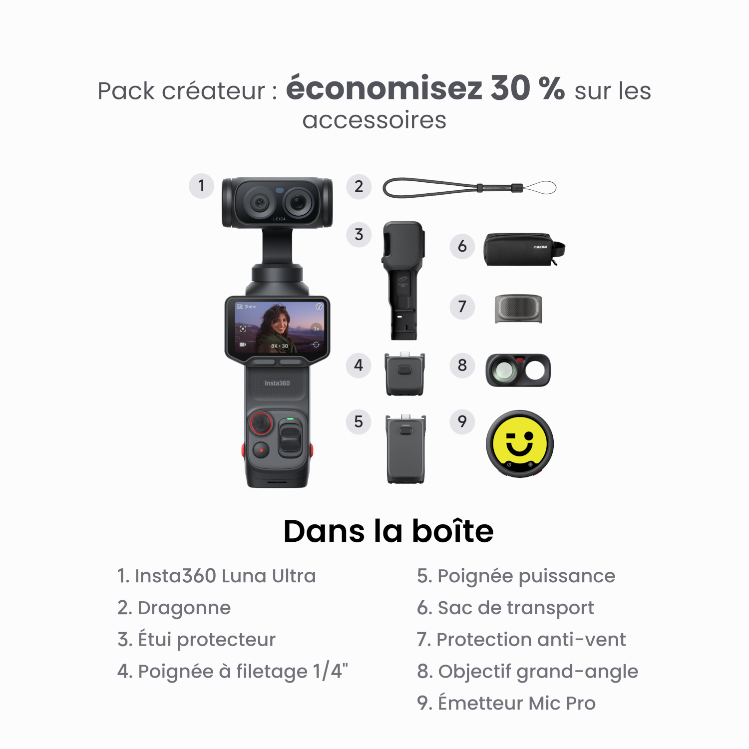 INSTA360 Luna Ultra Creator Cosmic Black - Actioncam
