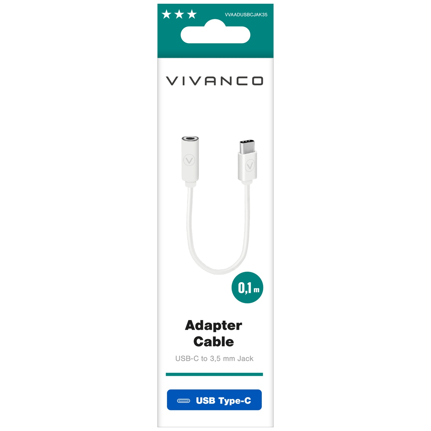 VIVANCO Adaptateur 3.5 mm Jack vers USB-C