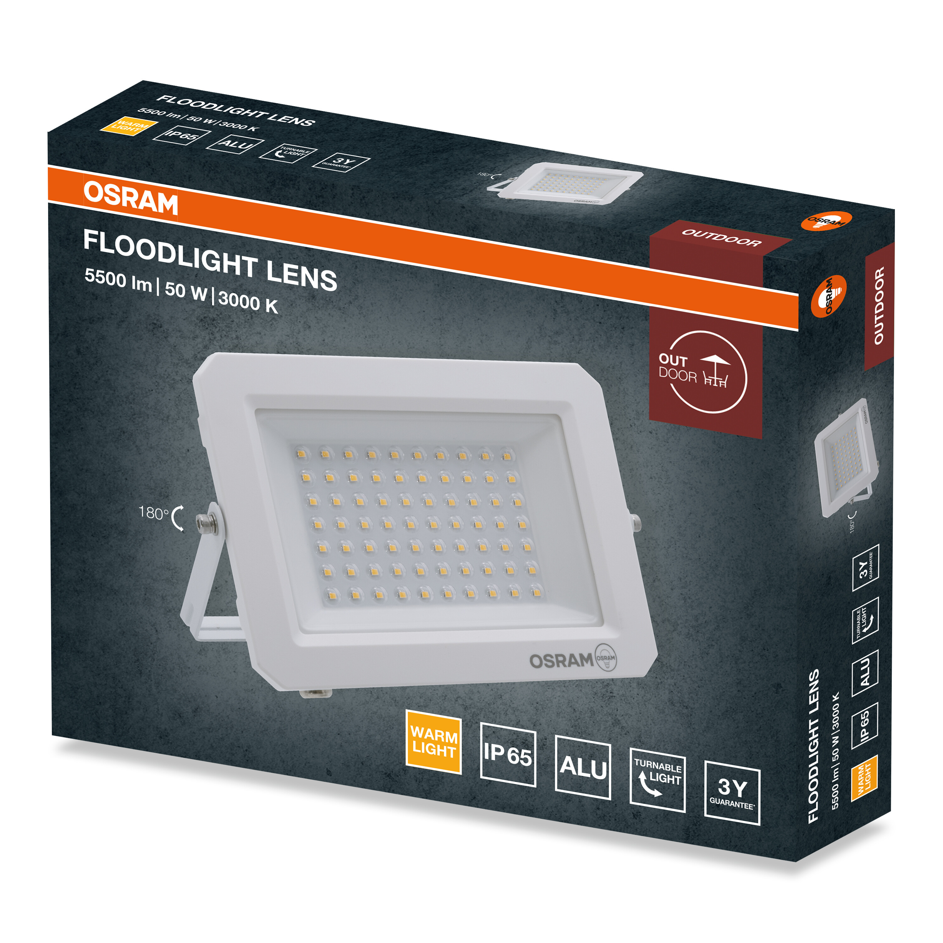 Osram LED fényszóró dobozban, termékadatokkal és specifikációkkal.