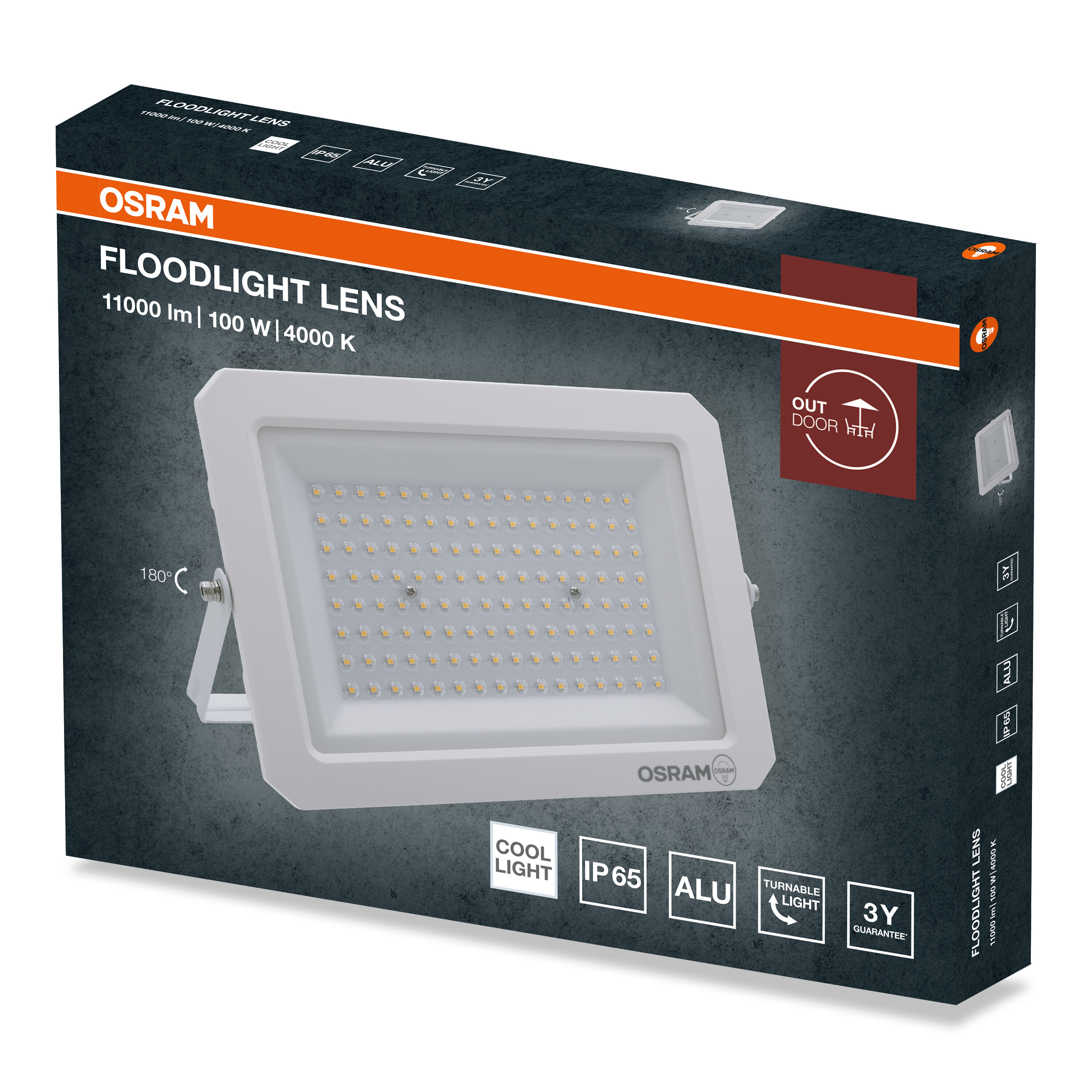 Osram LED fényvető dobozban, részletekkel és specifikációkkal.