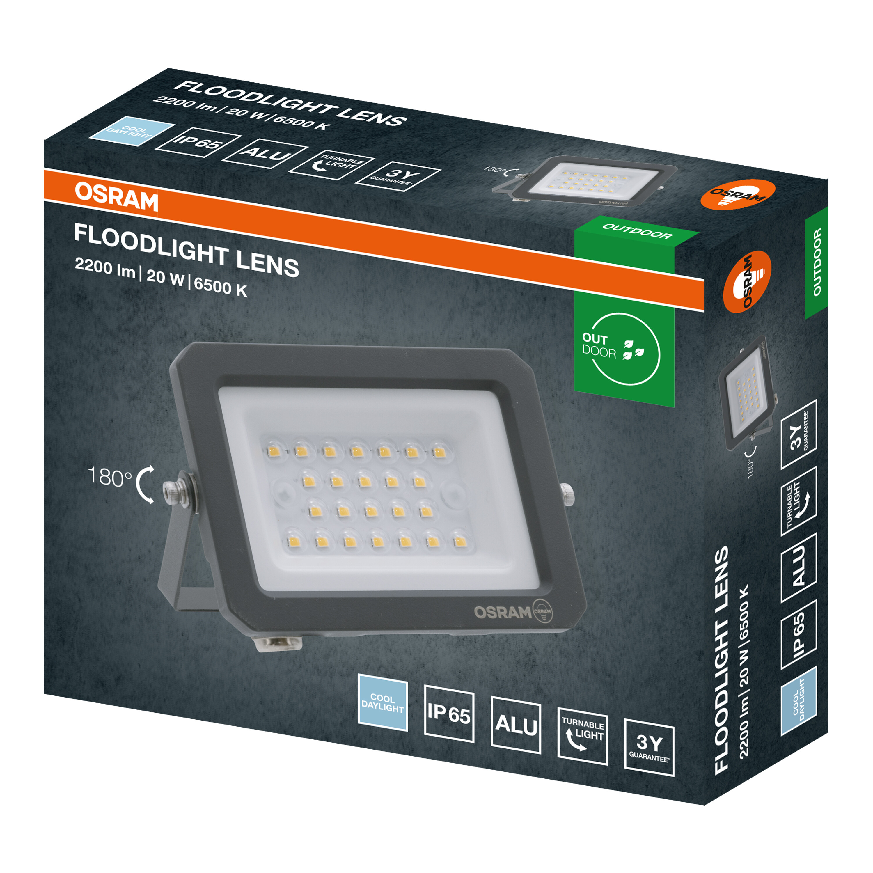 Csomagolás egy Osram LED reflektorhoz termékadataival és képével.