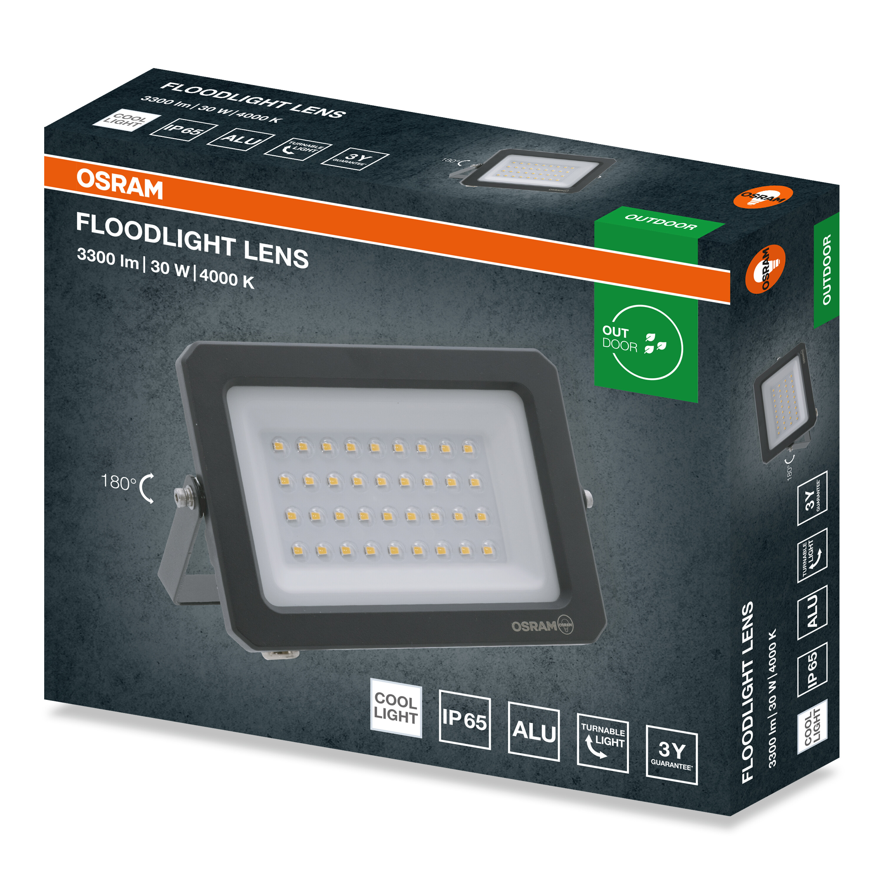 Osram LED reflektor csomagolása, termékinformációkkal és képpel.