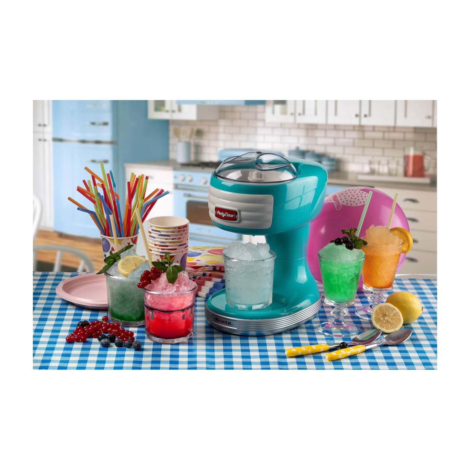 TRITAGHIACCIO ARIETE ICE CRUSHER PARTY TIME, Potenza massima 30 W, 1 velocità, Coperchio trasparente, AZZURRO