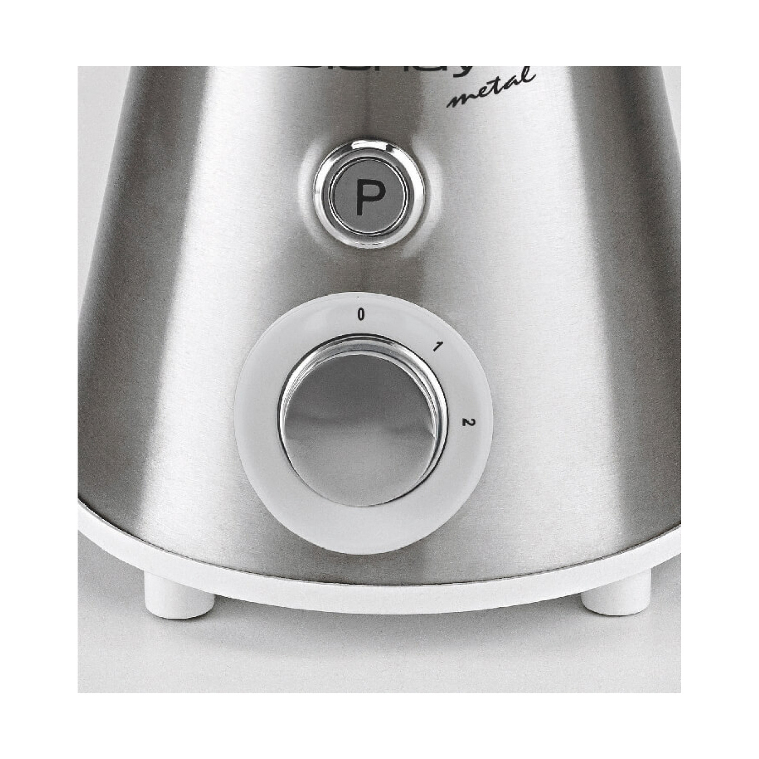 FRULLATORE ARIETE BLENDY METAL, Potenza 300 W, Caraffa da 0.8 l, 2 velocità, - Lame in acciaio inox
- Piedini antiscivolo, metal