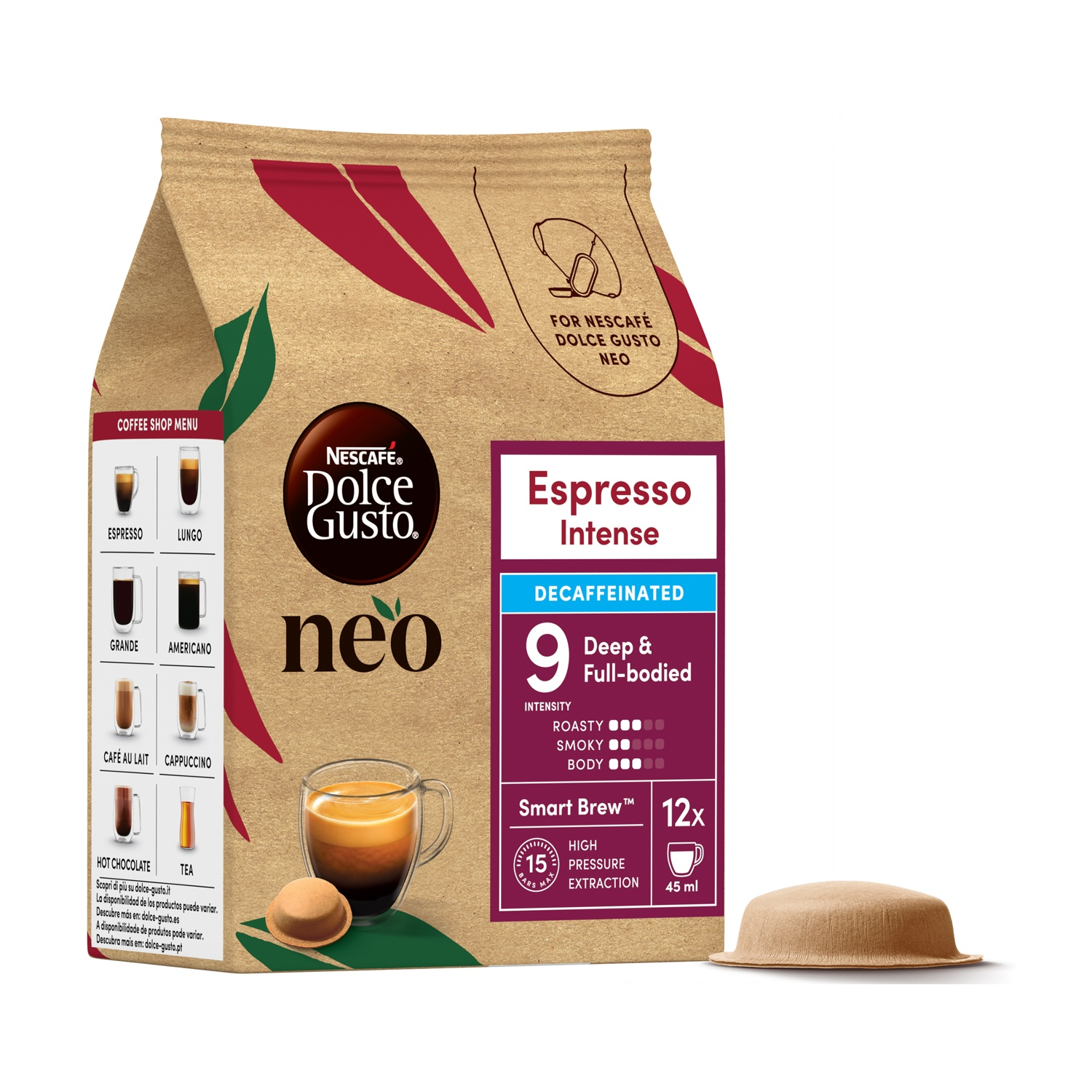 NESCAFE' DOLCE GUSTO Caffè in capsule NEO INTENSO DECAFFEINATO, Nescaffè dolce gusto, 0,418 kg