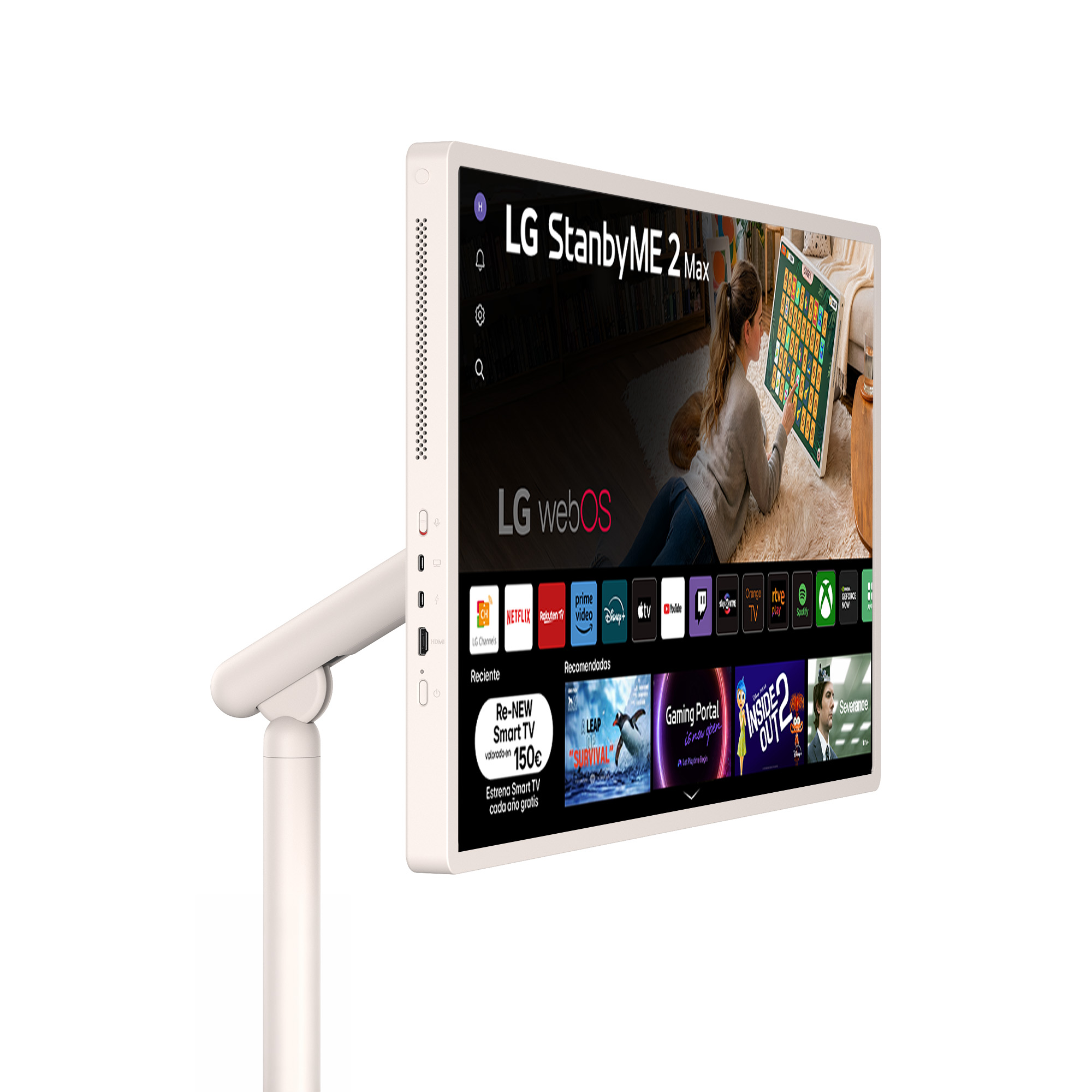 TV LED 32" - LG StanbyMe 2 32LX6BPGA, UHD 4K, Procesador Inteligente α8 AI Processor 4K Gen3, Smart TV, Blanco Roto