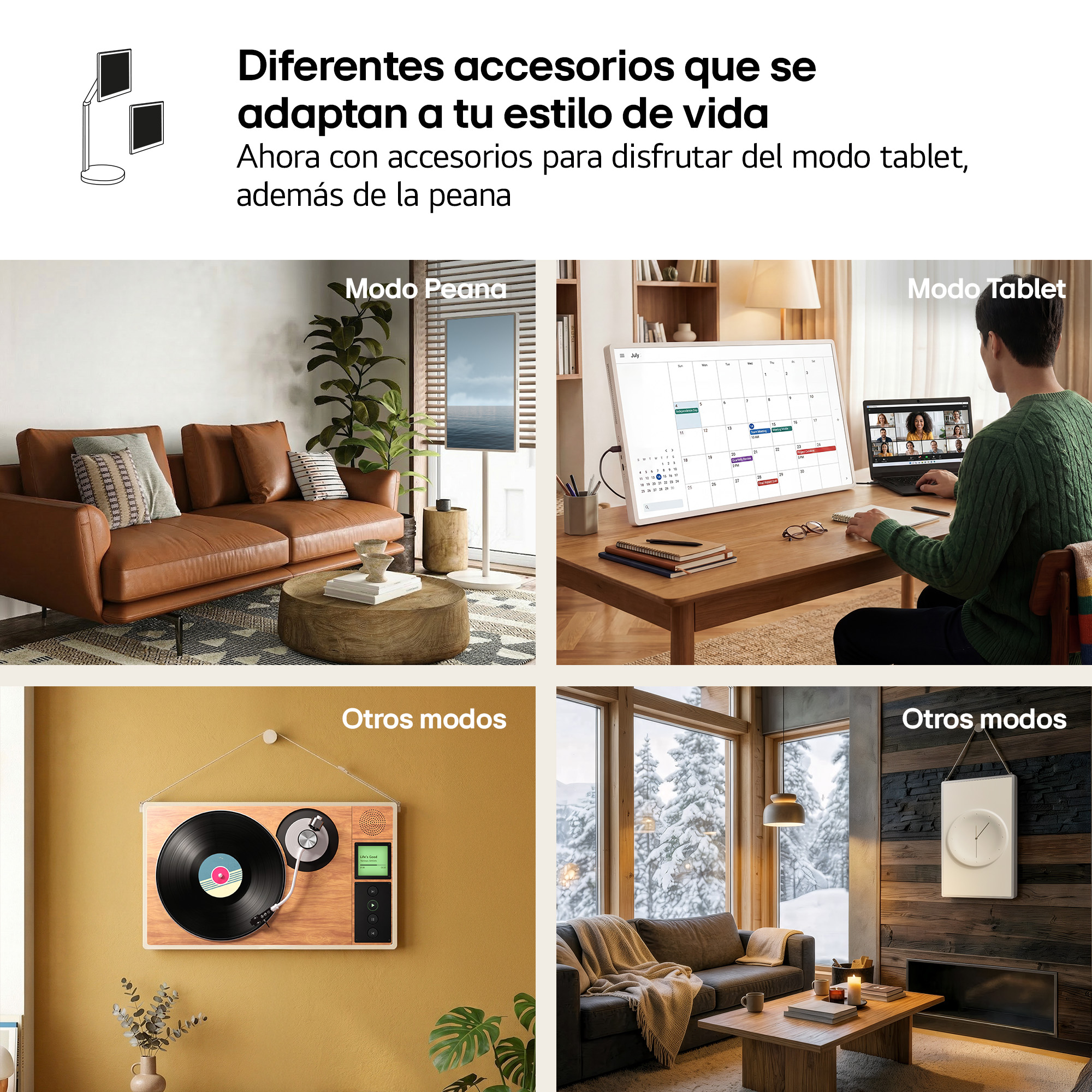 TV LED 32" - LG StanbyMe 2 32LX6BPGA, UHD 4K, Procesador Inteligente α8 AI Processor 4K Gen3, Smart TV, Blanco Roto