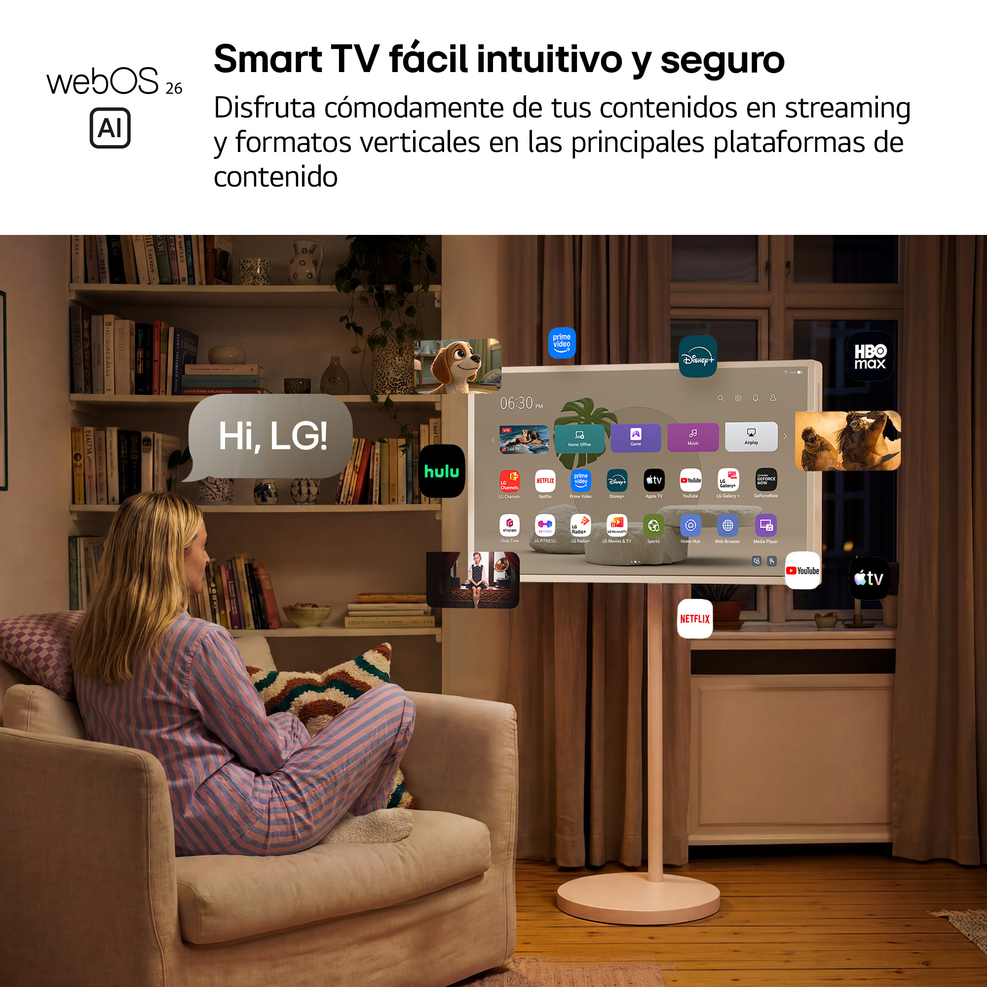 TV LED 32" - LG StanbyMe 2 32LX6BPGA, UHD 4K, Procesador Inteligente α8 AI Processor 4K Gen3, Smart TV, Blanco Roto