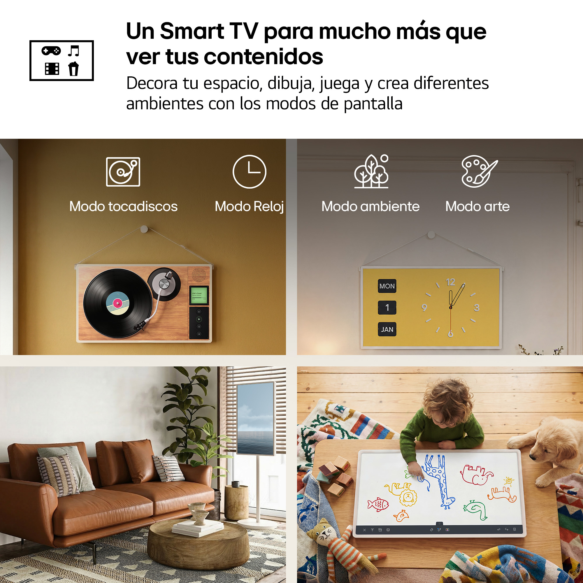 TV LED 32" - LG StanbyMe 2 32LX6BPGA, UHD 4K, Procesador Inteligente α8 AI Processor 4K Gen3, Smart TV, Blanco Roto