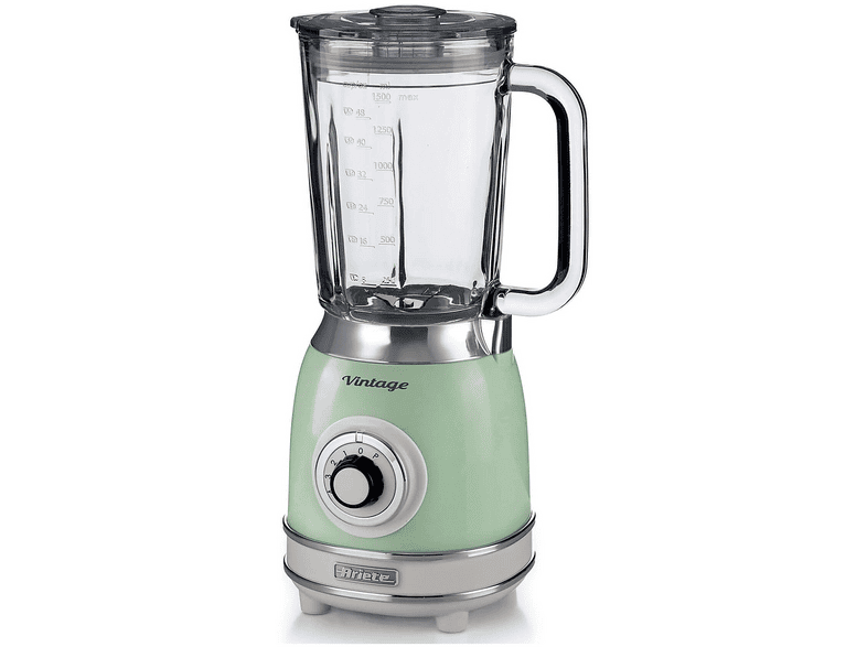 FRULLATORE ARIETE VINTAGE, Potenza 1000 W, Caraffa da 1.5 l, 4 velocità, Vetro, Lame in acciaio inox, VERDE