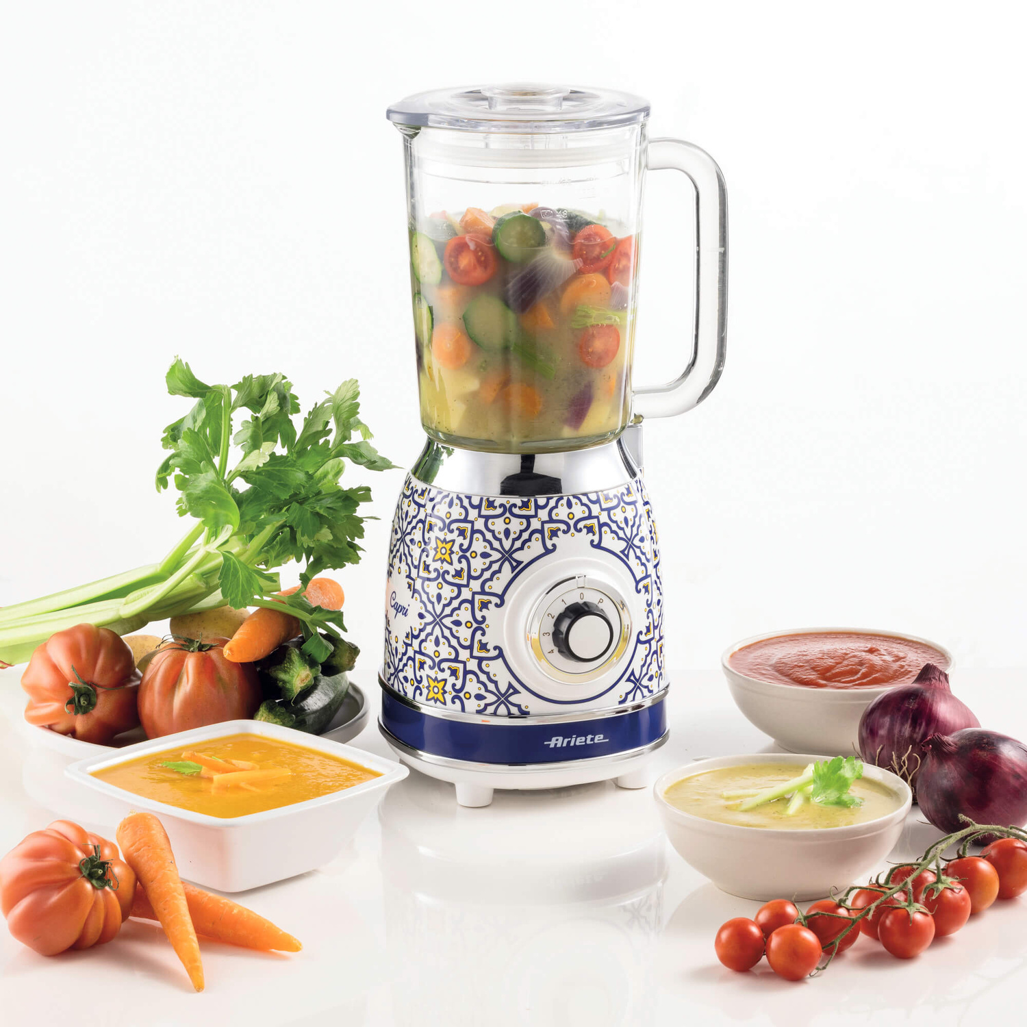 FRULLATORE ARIETE FRULLATORE CAPRI, Potenza 1000 W, Caraffa da 1.5 l, 4 velocità, Glass, Stainless steel, MULTICOLORE