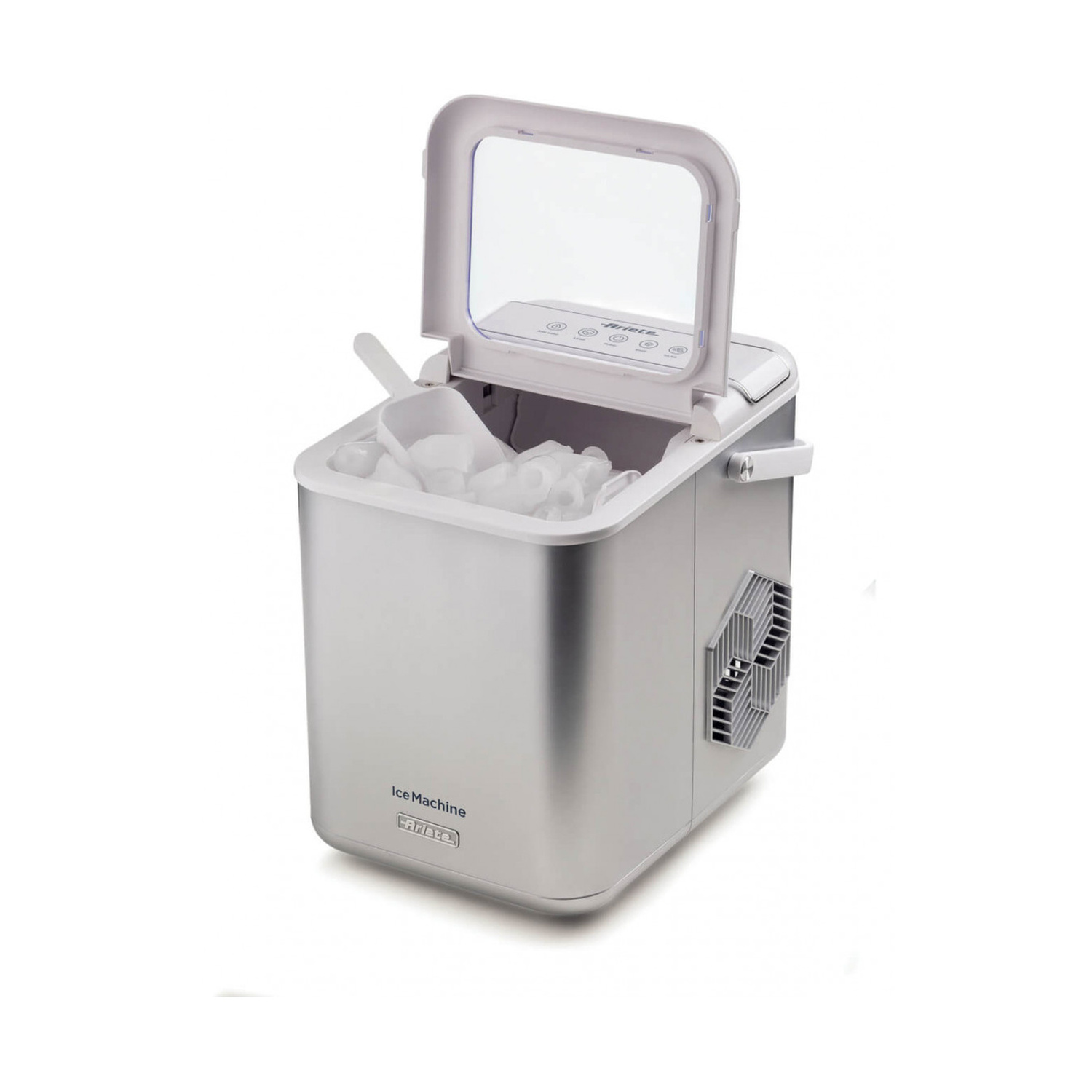 MACCHINA PER IL GHIACCIO  ARIETE ICE MAKER, Potenza massima 170 W, Recipiente da 1,4 l, 1 velocità, Coperchio trasparente, SILVER