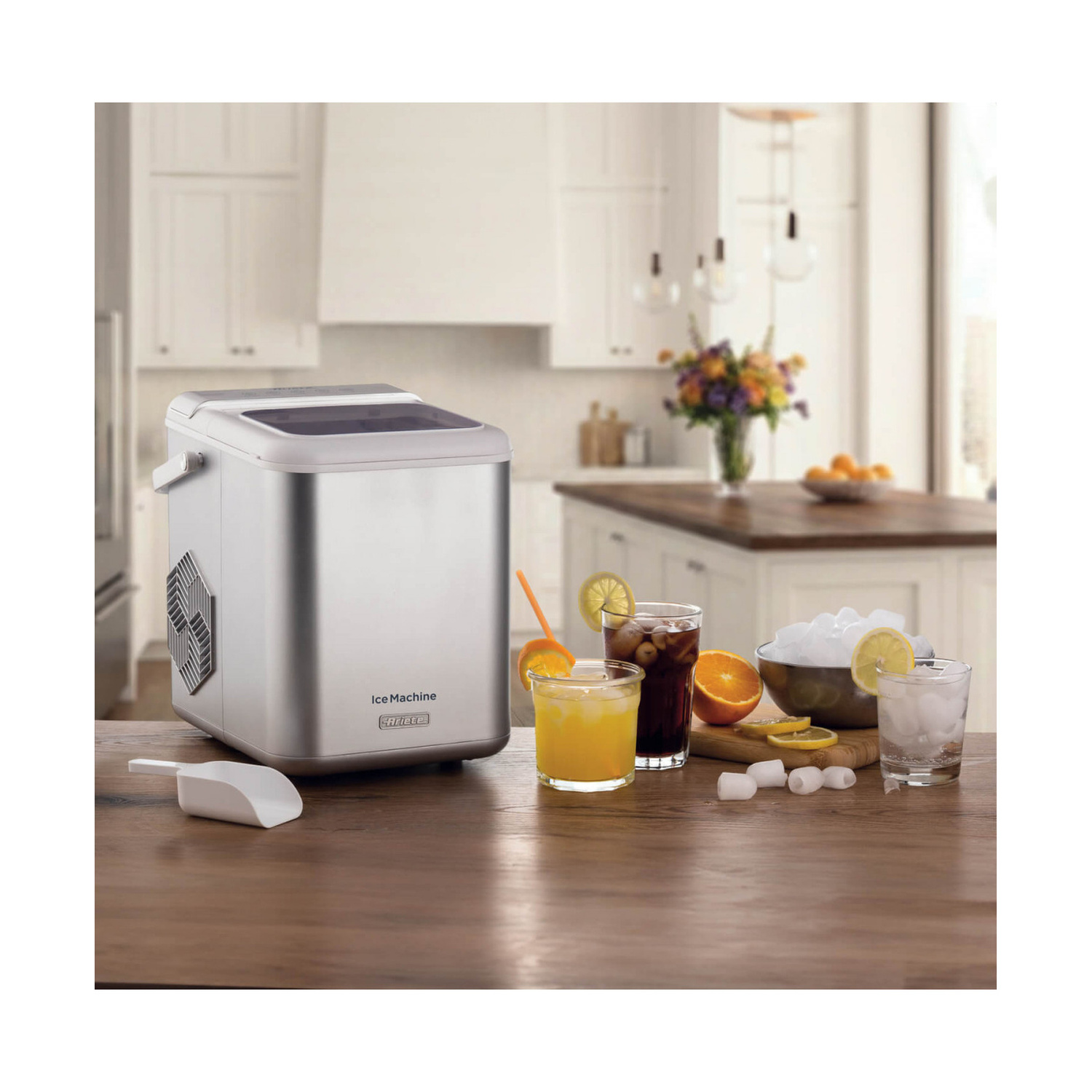 MACCHINA PER IL GHIACCIO  ARIETE ICE MAKER, Potenza massima 170 W, Recipiente da 1,4 l, 1 velocità, Coperchio trasparente, SILVER