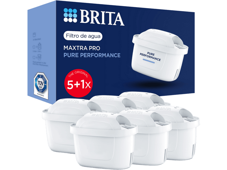 Filtros de agua – BRITA MAXTRA PRO Pure Performance Pack 5+1, filtración hasta 150 L por filtro, compatibles con jarras
