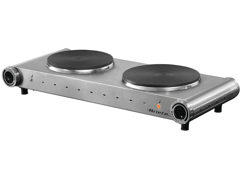 PIASTRA ELETTRICA ARIETE DOPPIA, Assorbimento potenza 2500 W, Zone di cottura 2, Dimensione prima piastra 188 mm, ACCIAIO INOX