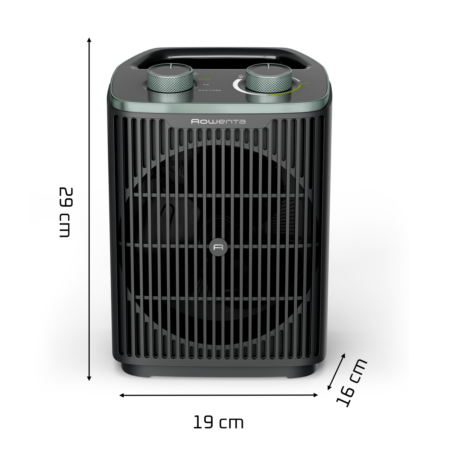 Calefactor portátil - Rowenta Intense Comfort, Silencioso, 2400 W, 3 modos, Apagado automatico, Asa de transporte, Compacto, Negro