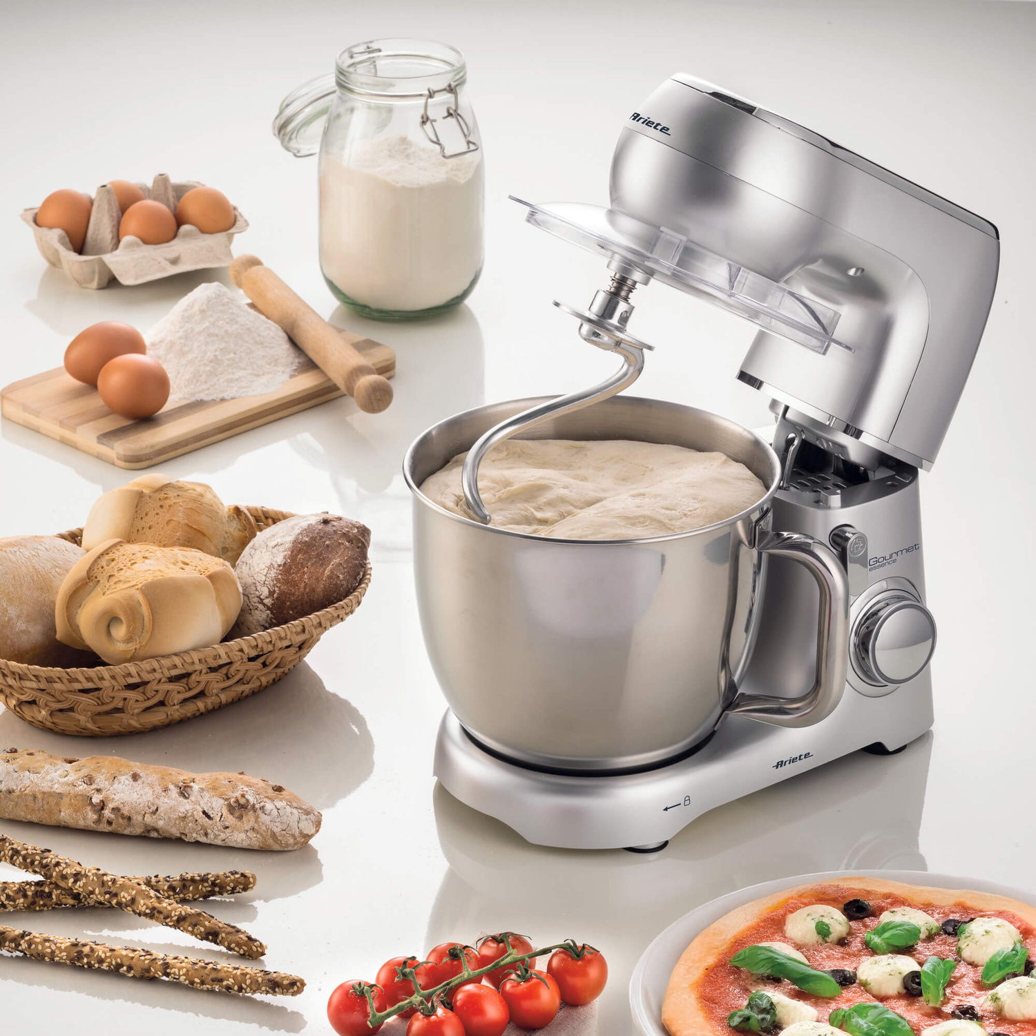 ARIETE IMPASTATRICE GOURMET  IMPASTATRICE PLANETARIA, 1300 W, capacità ciotola 5,2 l, Silver