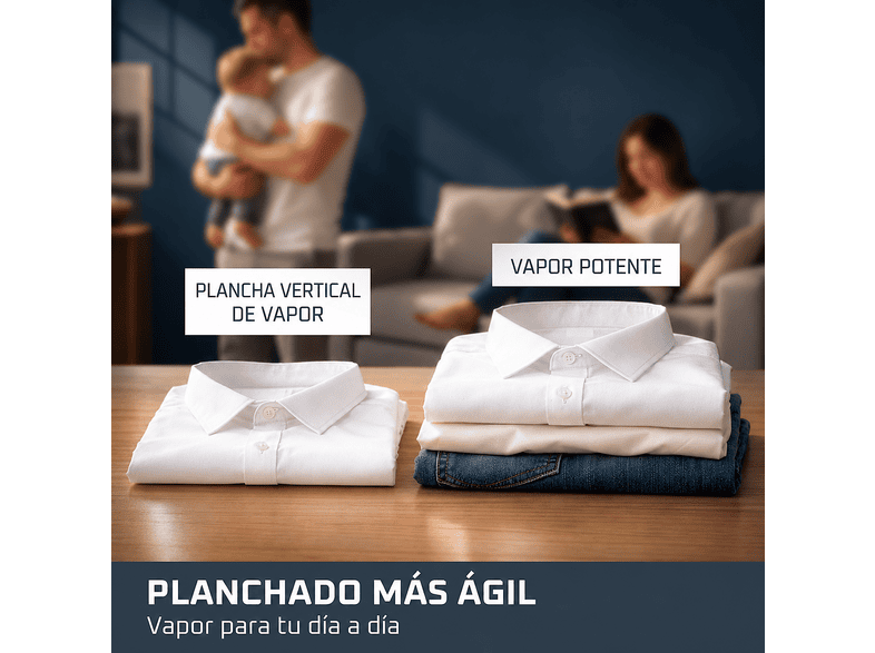 Cepillo de vapor - Rowenta AeroSteam Elite DR9920, Plancha 2 en 1, Vapor y succión, Depósito 200 ml, Interfaz táctil con 3 modos, Azul – imagen 3