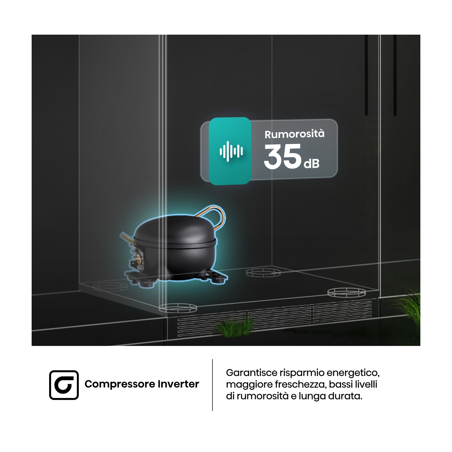 FRIGORIFERO DA INCASSO HISENSE RB3B250SEWE1, Capacità netta totale 252 l, Rumorosità: 35 dB(A), 2 ripiani, Dimensioni: L 54 cm A 177,2 cm P 54,5 cm, Bianco, Classe E