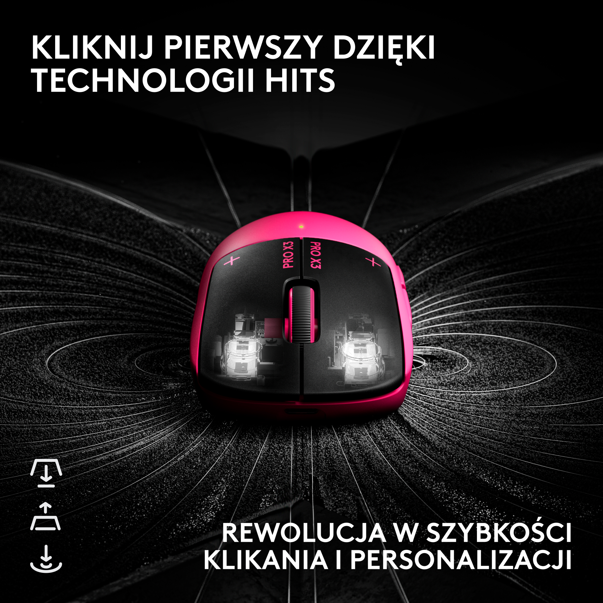 Mysz LOGITECH Pro X3 Superstrike Różowy