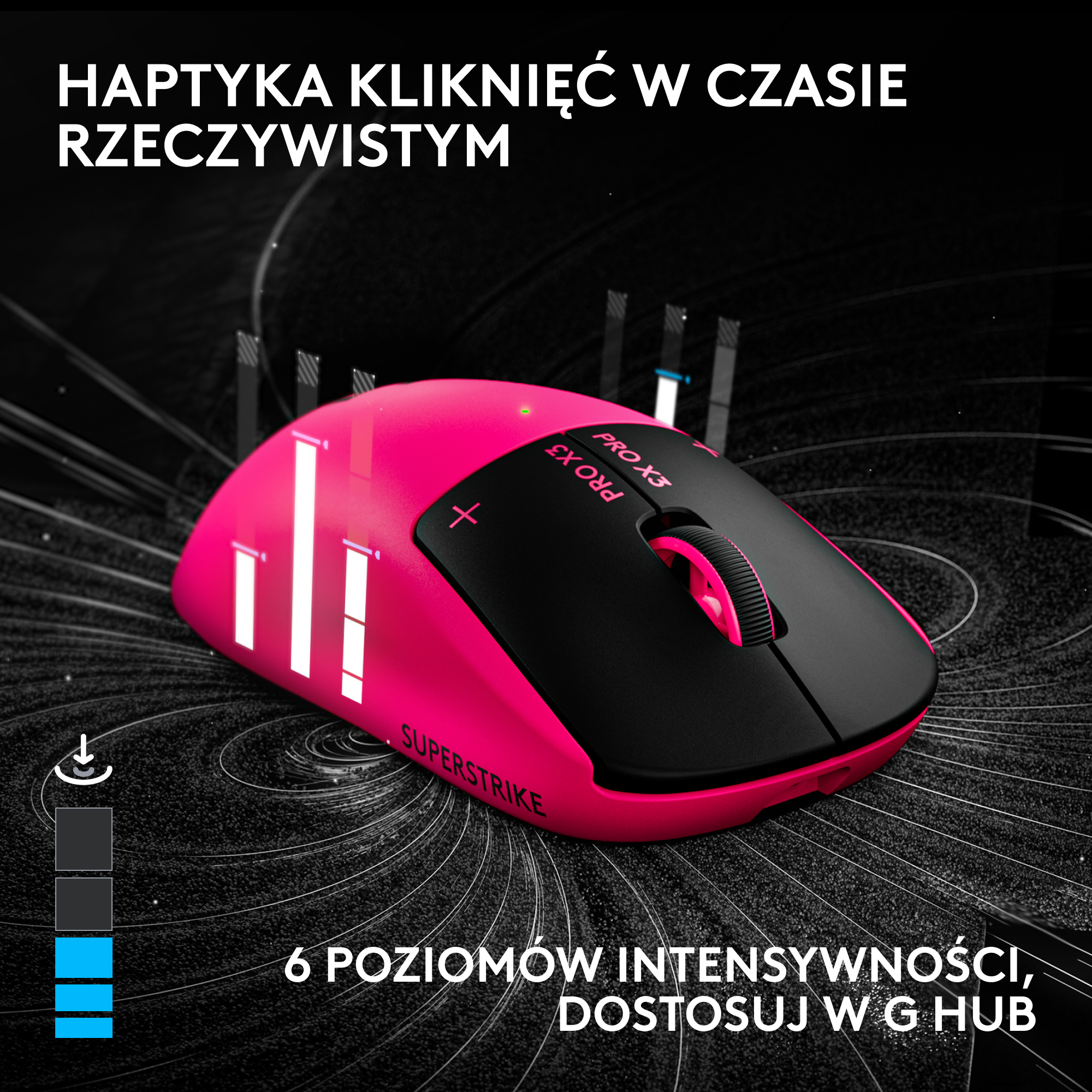 Mysz LOGITECH Pro X3 Superstrike Różowy