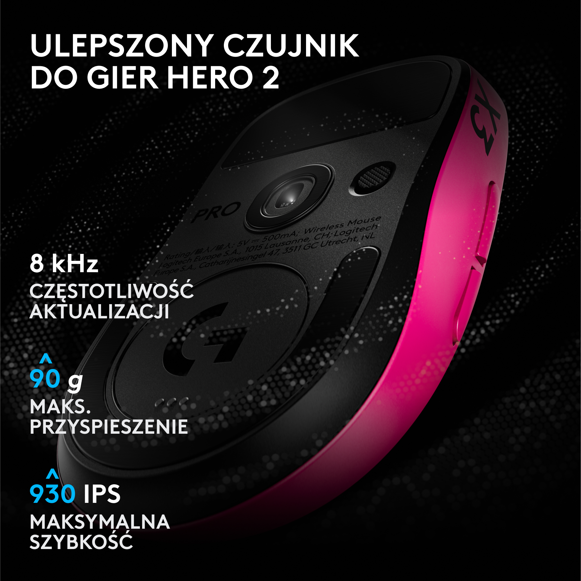 Mysz LOGITECH Pro X3 Superstrike Różowy