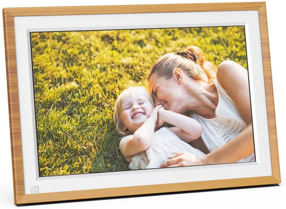 AGFA APF1000WIFI digitális képkeret 10" videó, hang, mozgásérzékelő, 32gb, Frameo, fa hatás