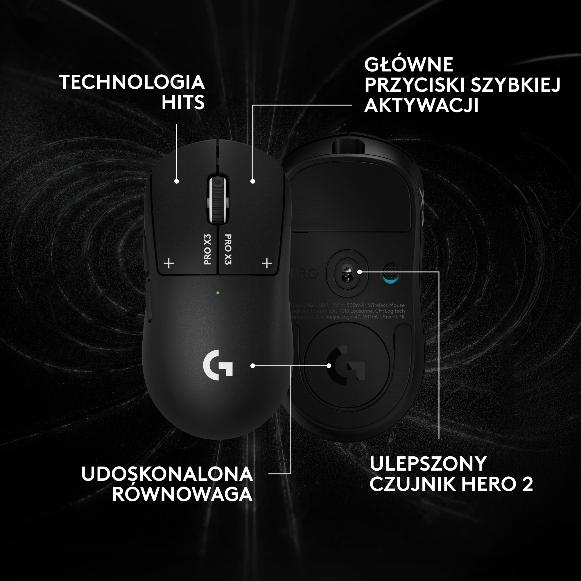 Mysz LOGITECH Pro X3 Superstrike Czarny