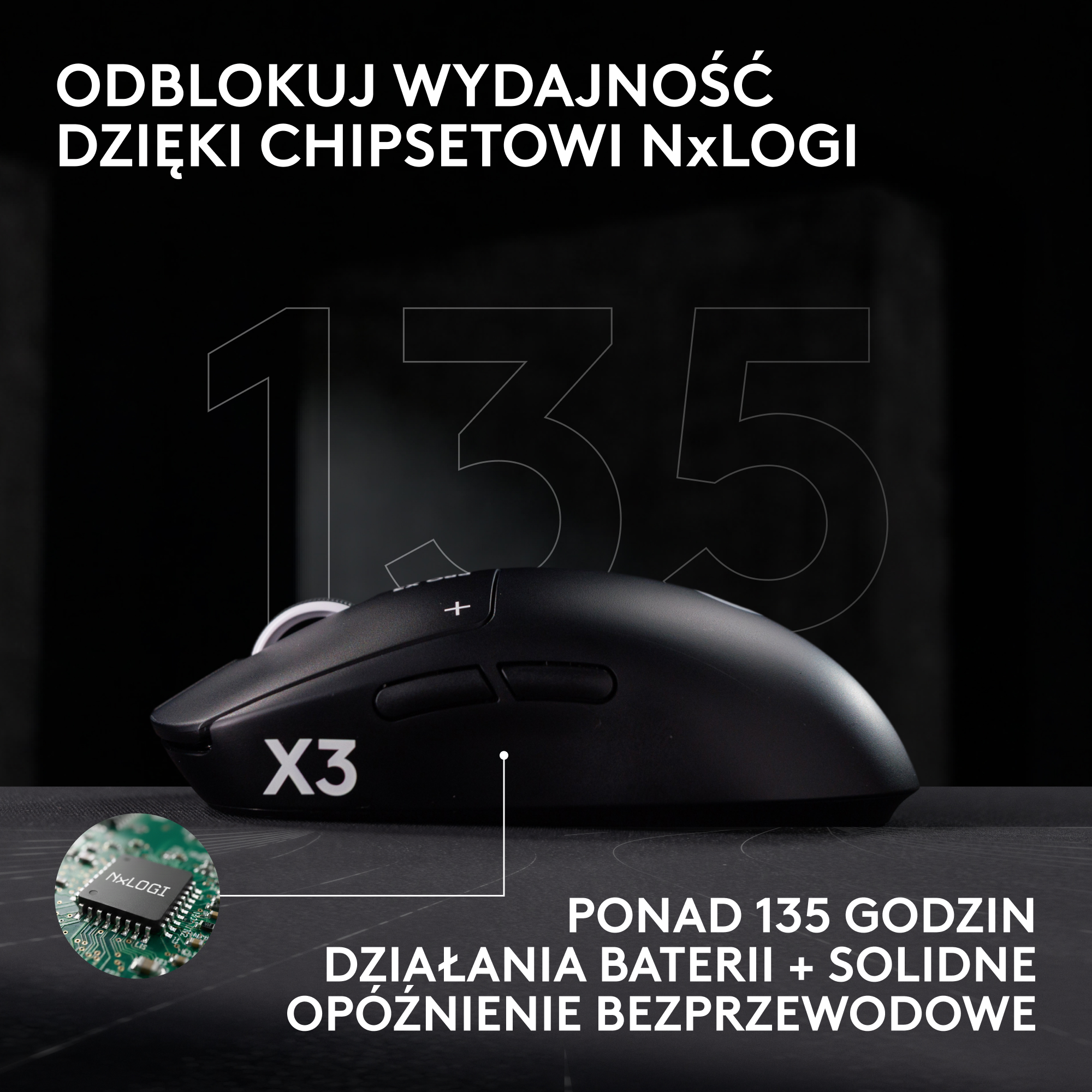 Mysz LOGITECH Pro X3 Superstrike Czarny