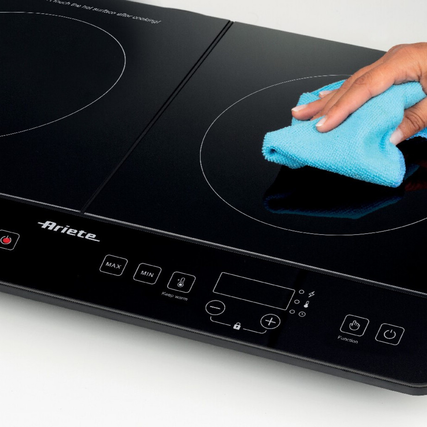 PIASTRA A INDUZIONE ARIETE PIASTRA INDUZIONE DOPPIA, Assorbimento potenza 3500 W, Zone di cottura 2, Dimensione prima piastra di cottura 27 mm, Nero