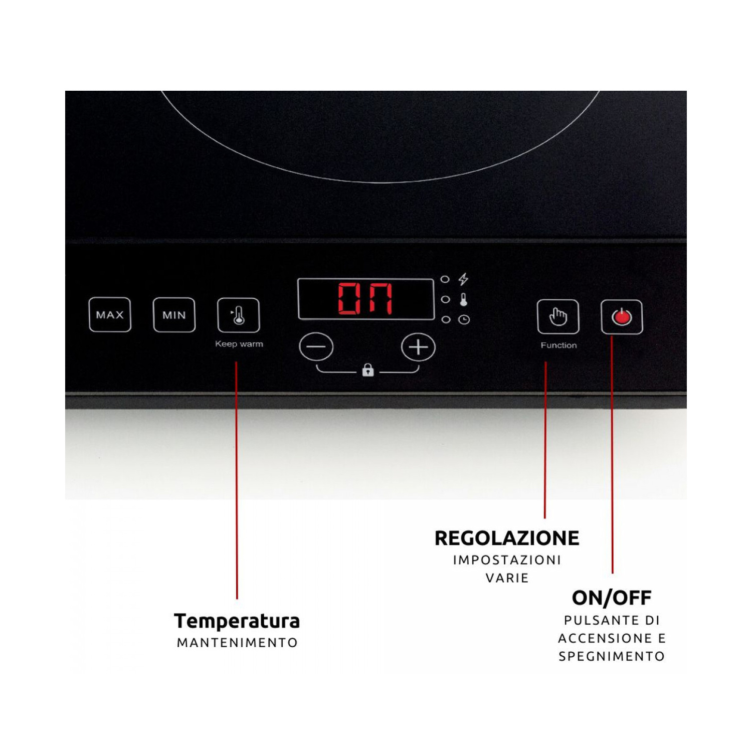 PIASTRA A INDUZIONE ARIETE PIASTRA INDUZIONE DOPPIA, Assorbimento potenza 3500 W, Zone di cottura 2, Dimensione prima piastra di cottura 27 mm, Nero