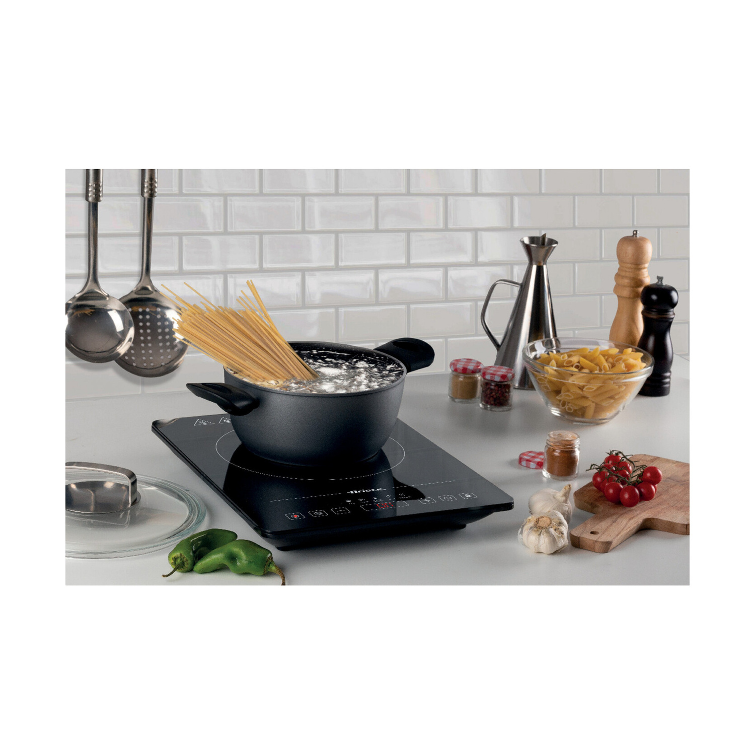 PIASTRA A INDUZIONE ARIETE PIASTRA INDUZIONE DOPPIA, Assorbimento potenza 3500 W, Zone di cottura 2, Dimensione prima piastra di cottura 27 mm, Nero