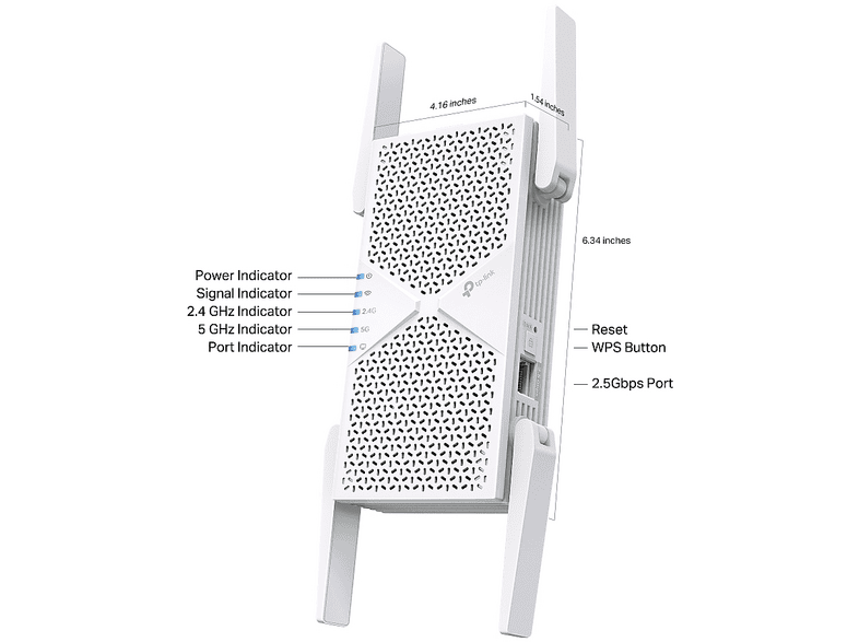 TP-LINK RE405BE (BE6500) Dual-Band Wi-Fi 7 Range Extender; WLAN Verstärker — Foto 2 von 3