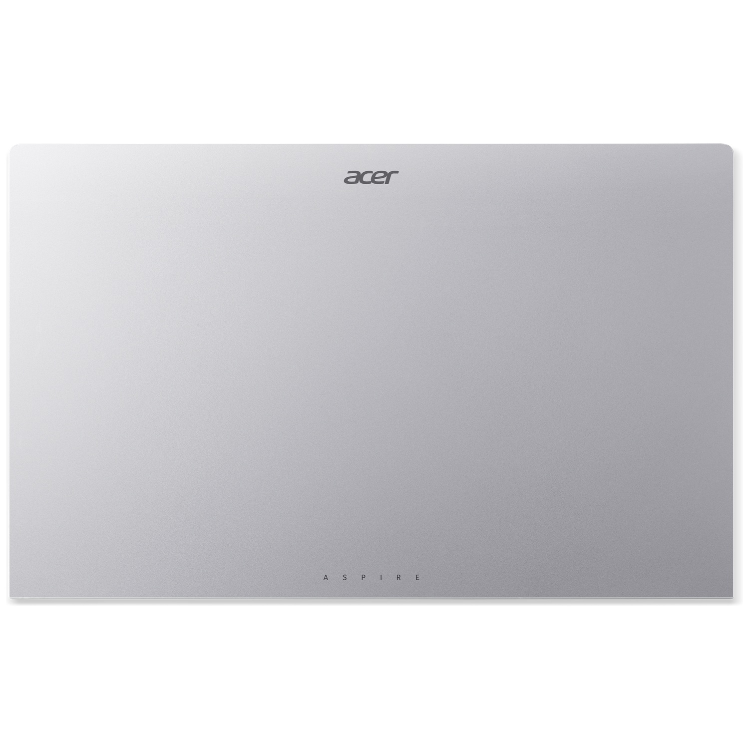 Surface argentée d'un ordinateur portable Acer Aspire avec logo en haut et texte Aspire en bas.
