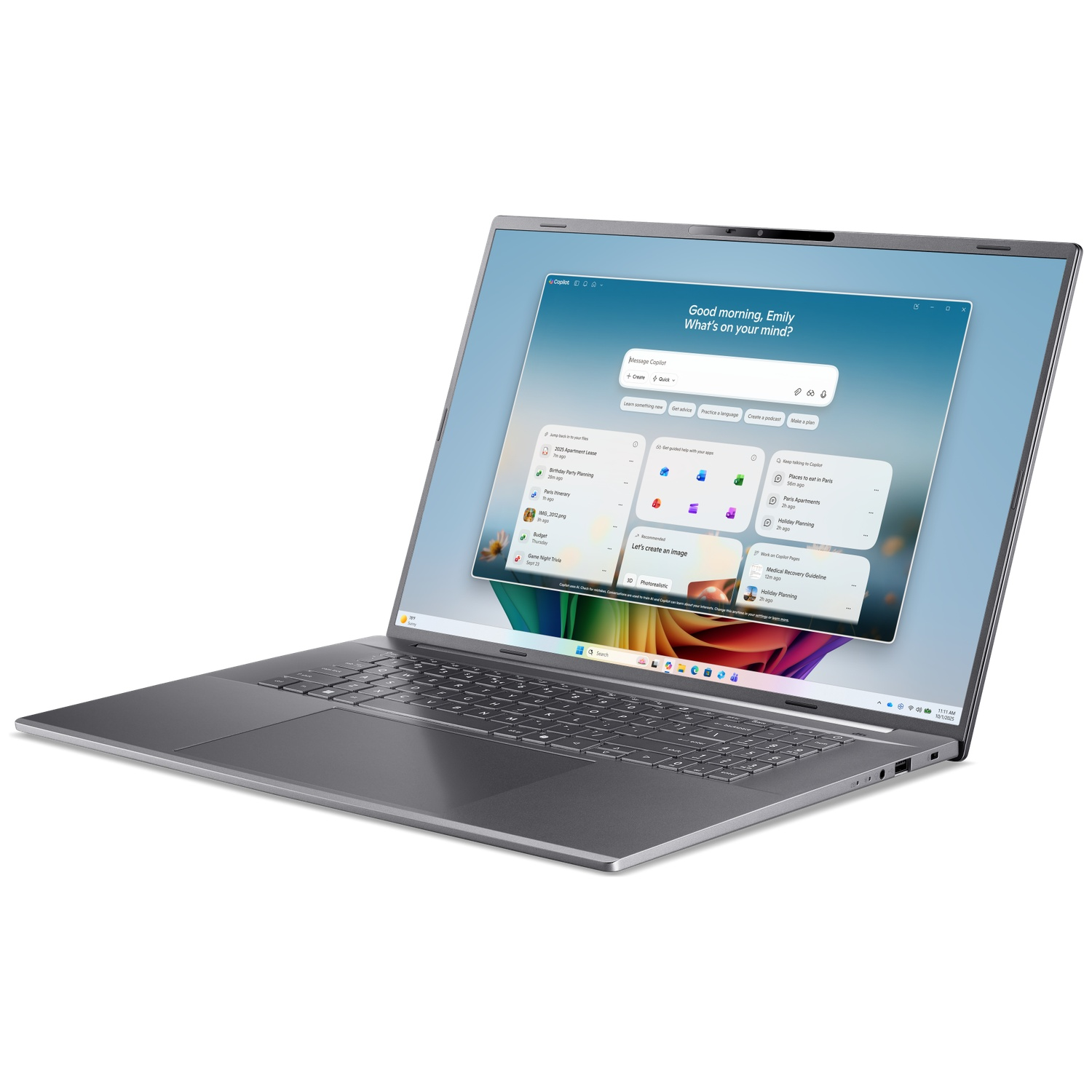Een grijze laptop met een open scherm toont een besturingssysteemvenster.