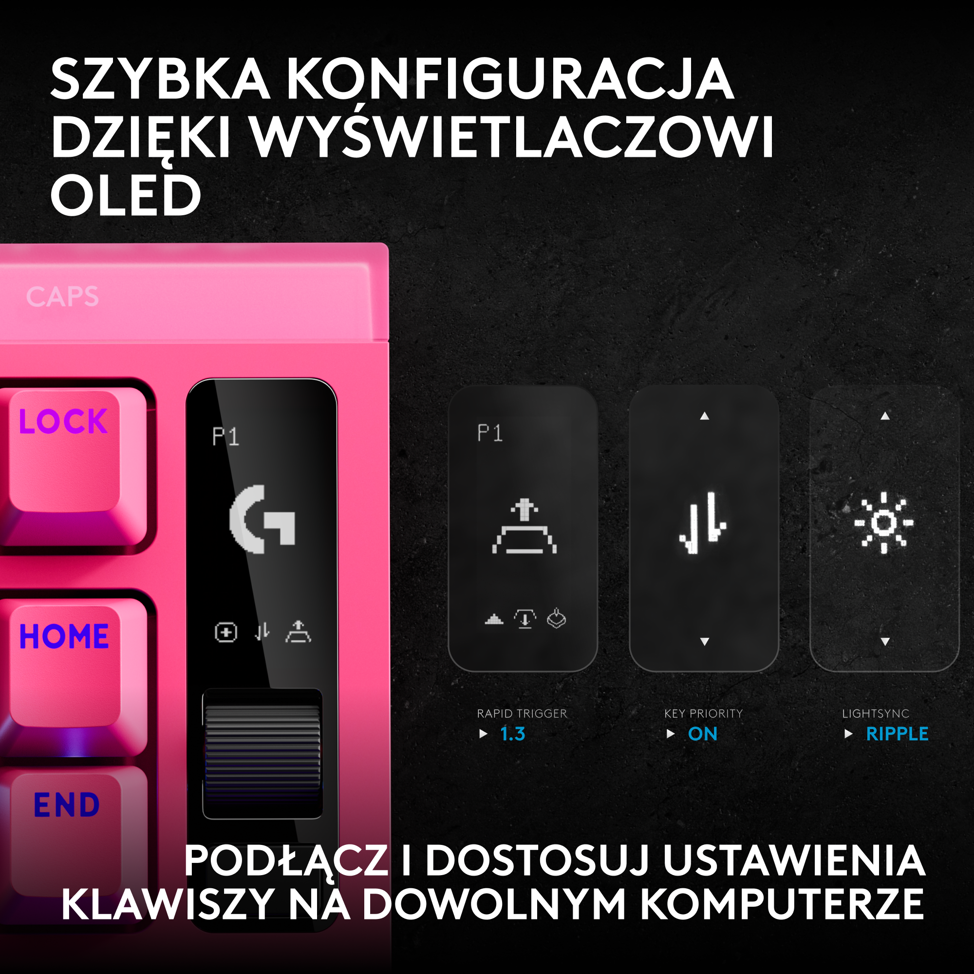 Klawiatura LOGITECH Pro X2 Rapid Różowy