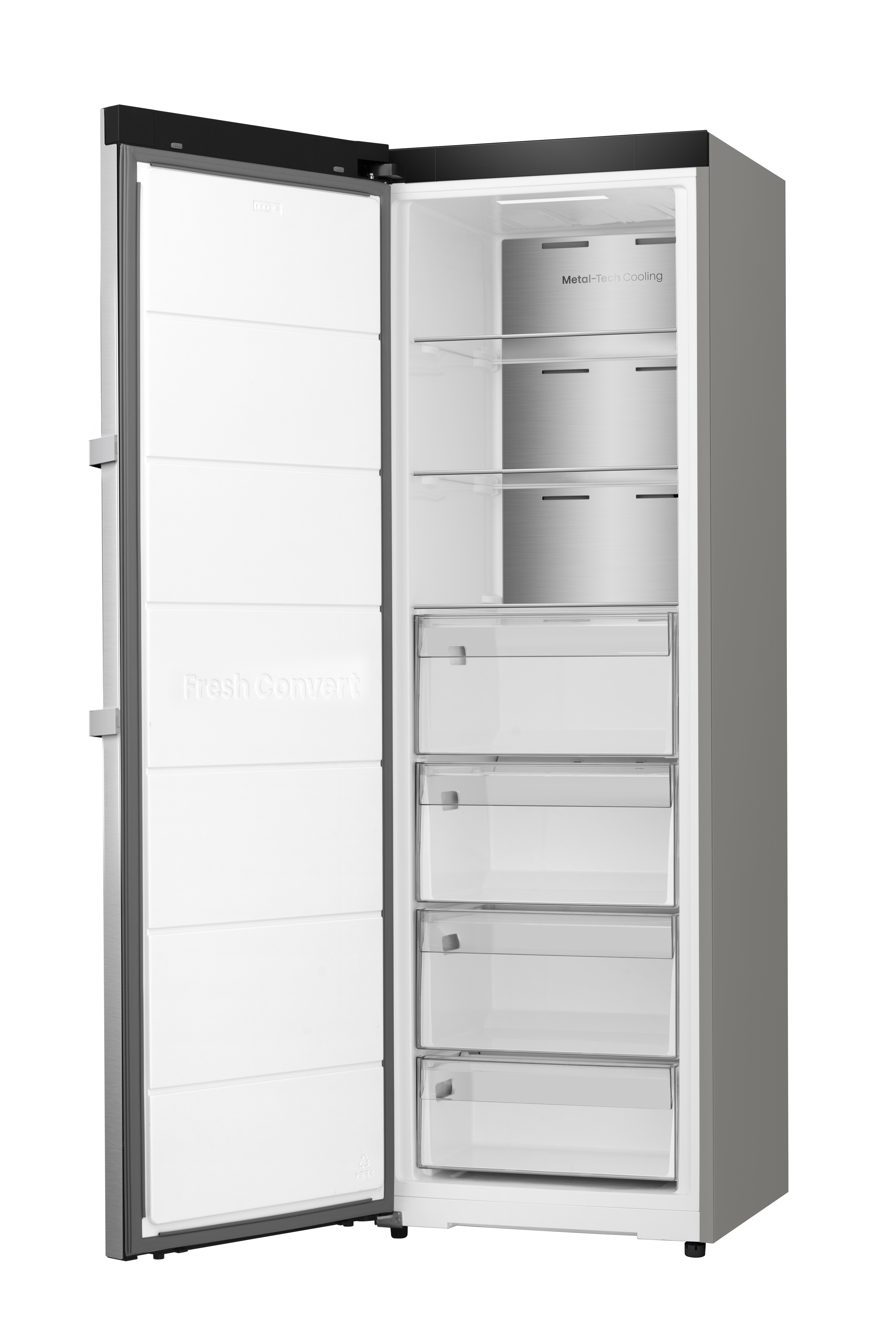 HISENSE FT3K310SAIE1 Gefrierschrank (E, 312 l, 1856 mm hoch, No Frost (verminderte Eisbildung),  Edelstahl-Optik)