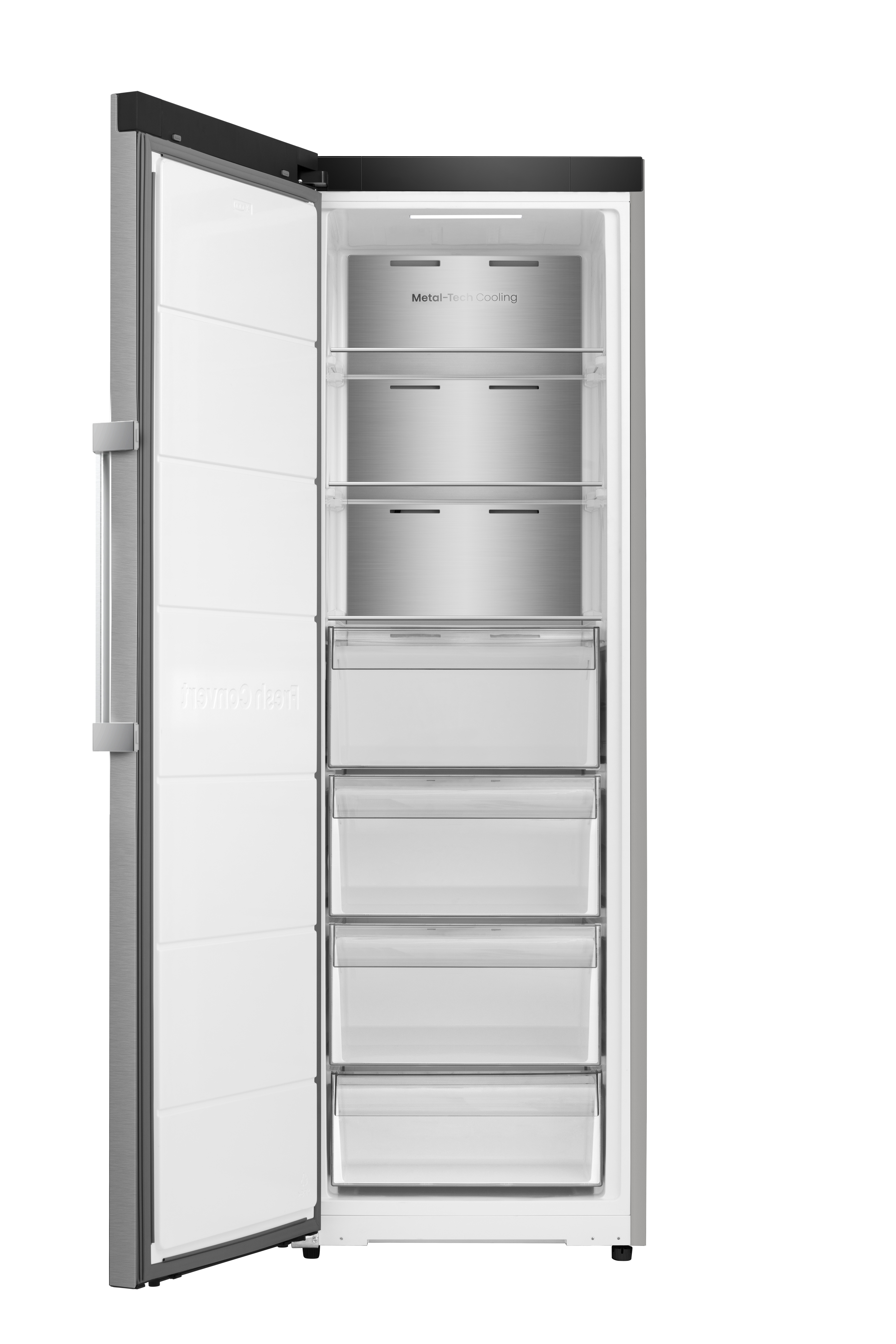 HISENSE FT3K310SAIE1 Gefrierschrank (E, 312 l, 1856 mm hoch, No Frost (verminderte Eisbildung),  Edelstahl-Optik)