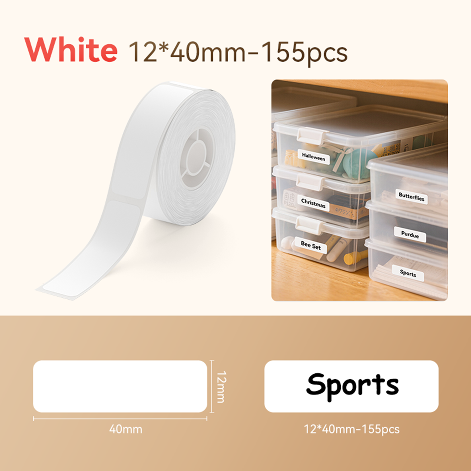 Niimbot Packaget12*40-155 White (3 Rollen)