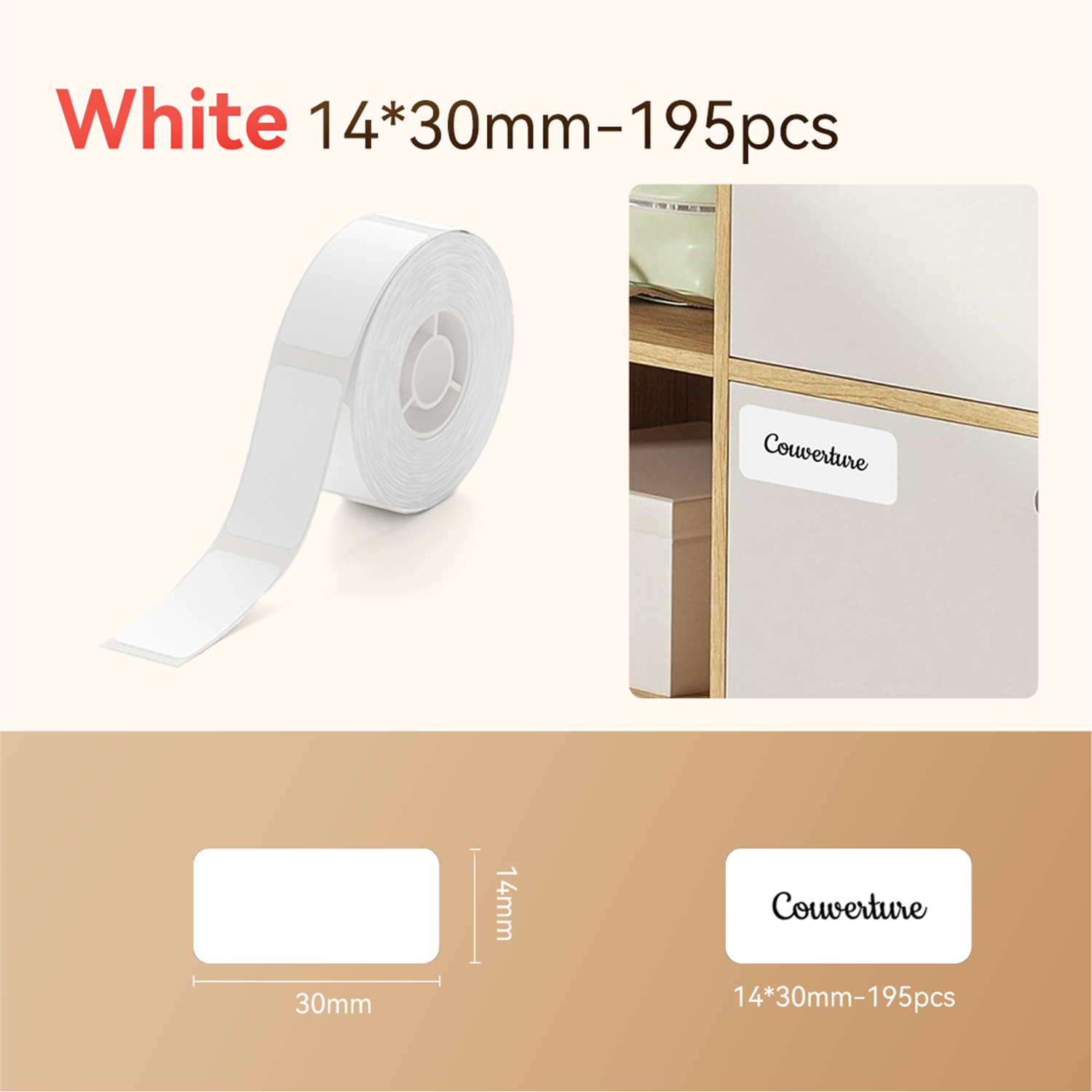 Niimbot Packaget14*30-195 White (3 Rollen)