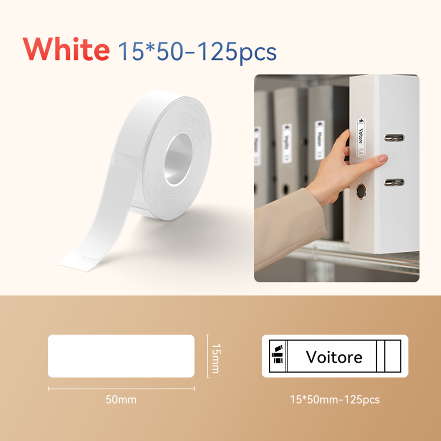 Niimbot Packaget15*50-125 White (3 Rollen)