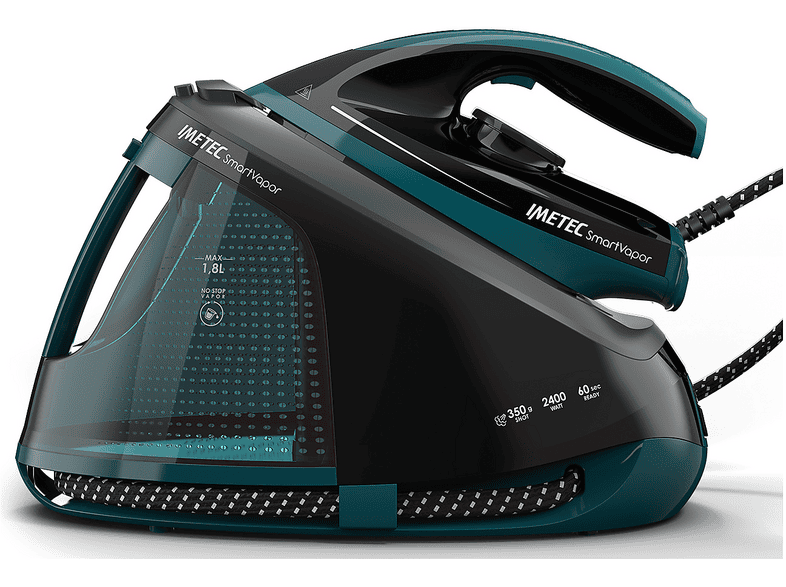 FERRO A VAPORE IMETEC SMARTVAPOR, Potenza 2400 W, pompa 6 bar, Vapore continuo fino a 350 g/min, Sistema anticalcare integrato, Capacità serbatoio 1,8 l, Piastra in ceramica